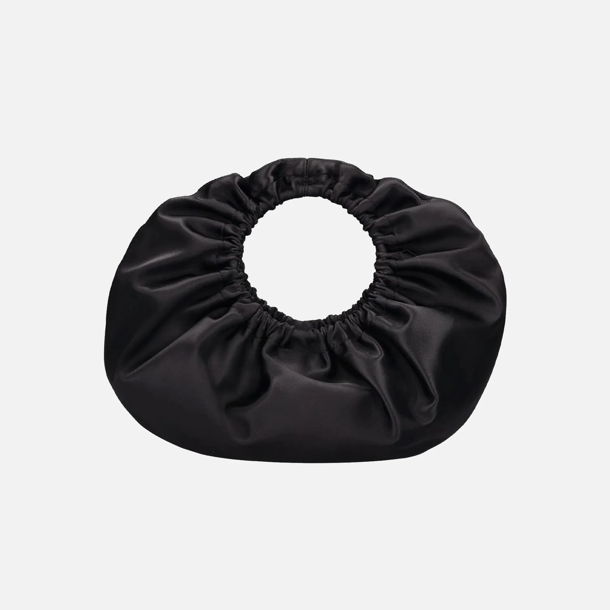 Alexander Wang Small Crescent Top Handle Satin Bag - Black - Image 2