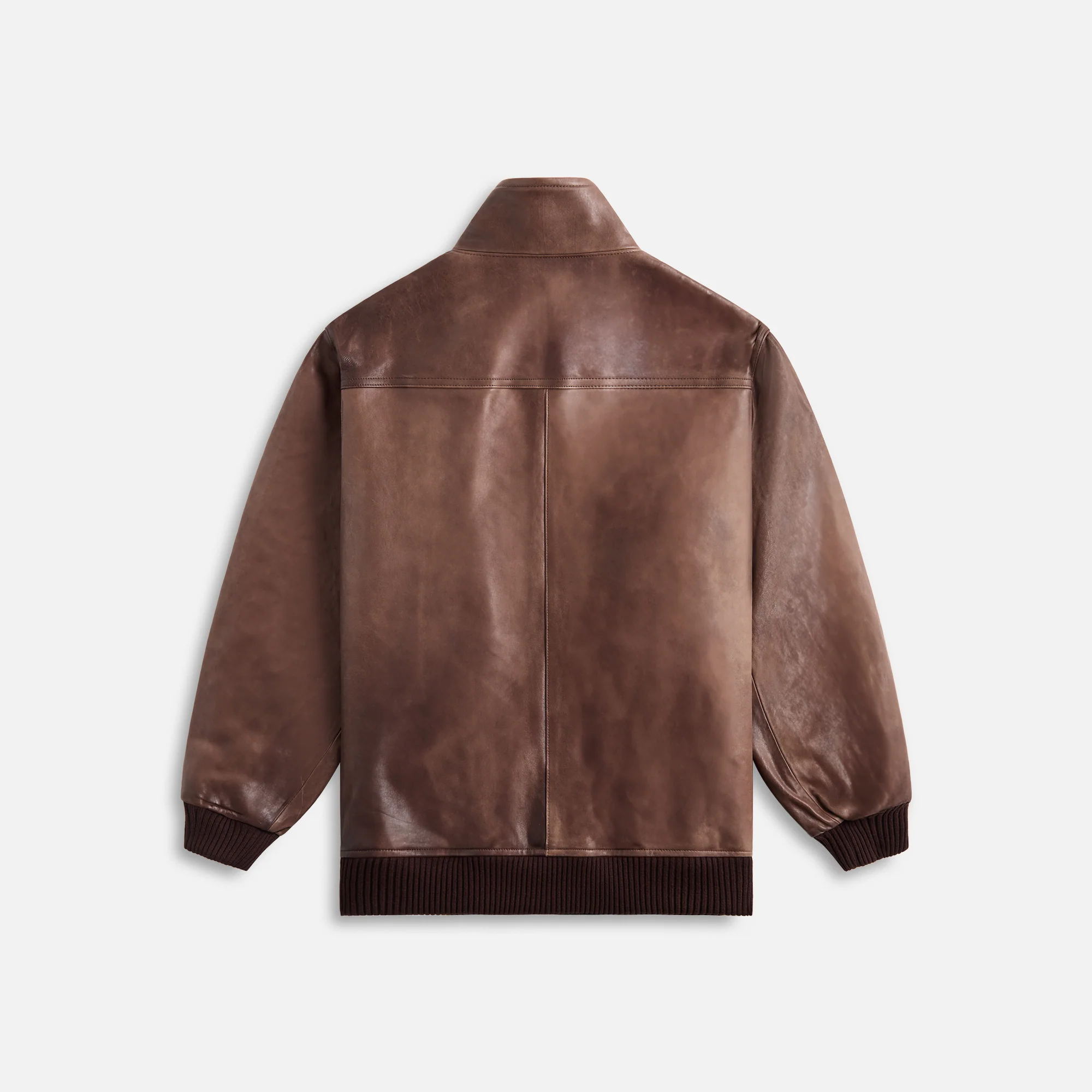 Auralee Heavy Lamb Leather Zip Blouson - Dark Brown - Image 2