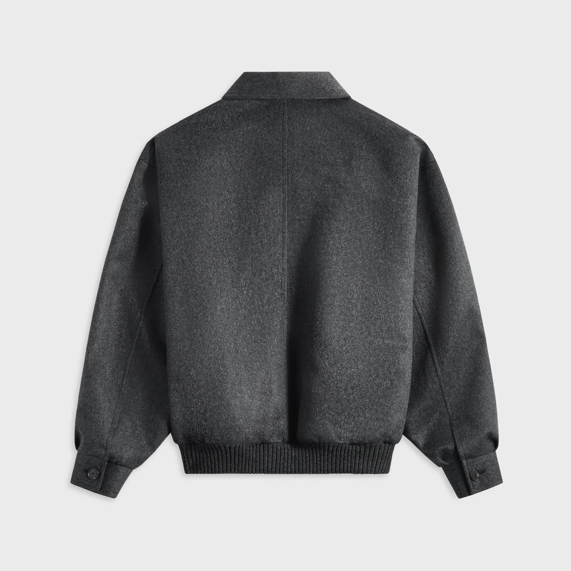Auralee Cashmere Moleskin Zip Blouson - Top Charcoal - Image 2