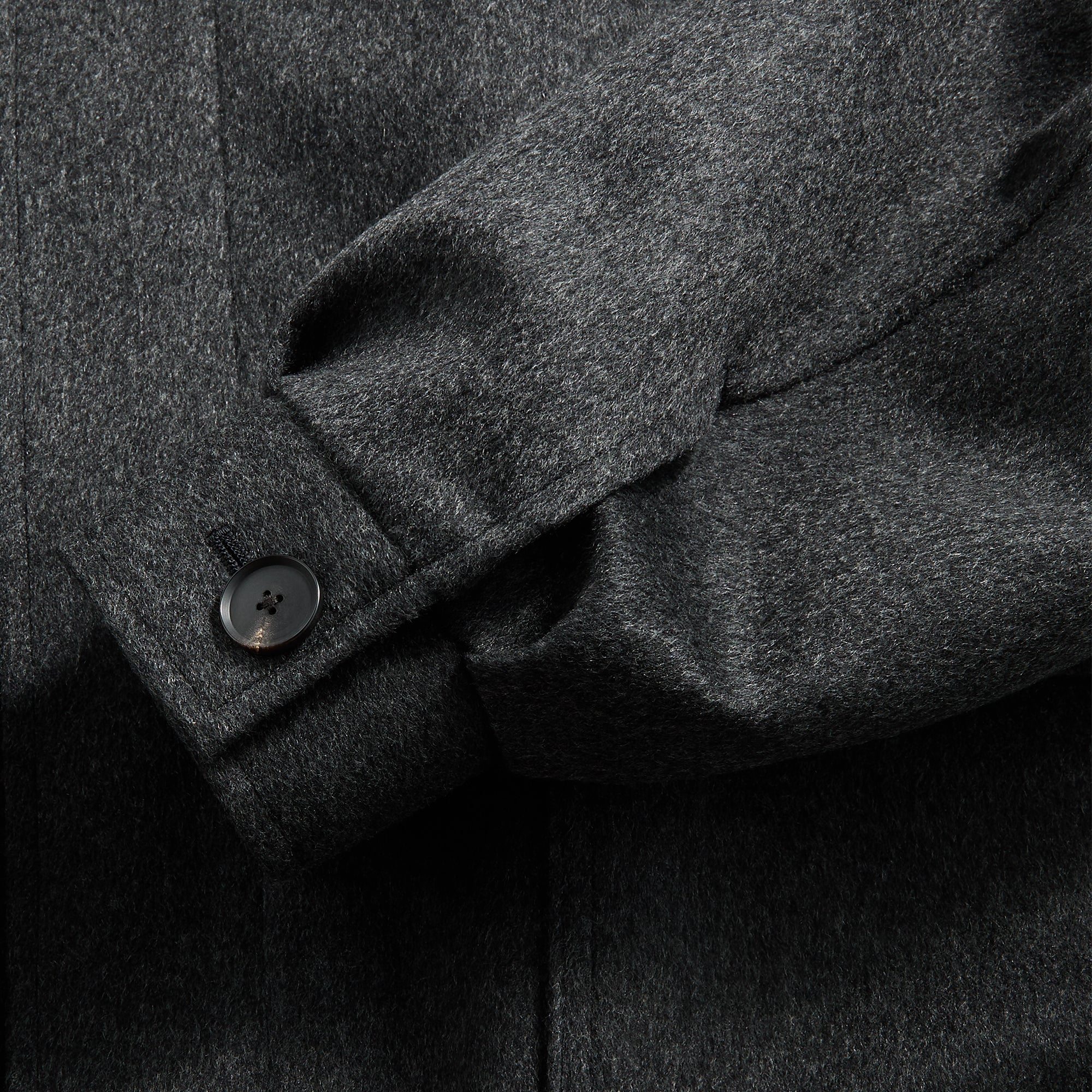 Auralee Cashmere Moleskin Zip Blouson - Top Charcoal - Image 3