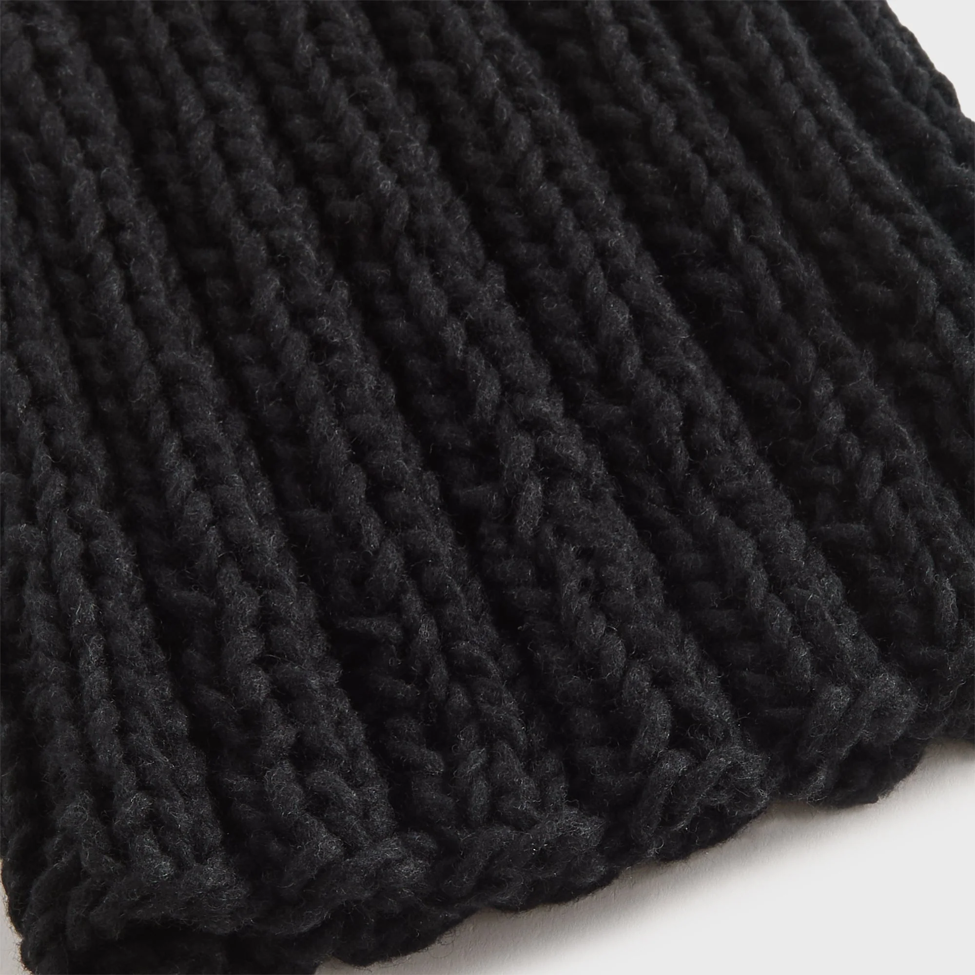Auralee Wool Cashmere Felted Hand Knit Beanie - Black - Image 3