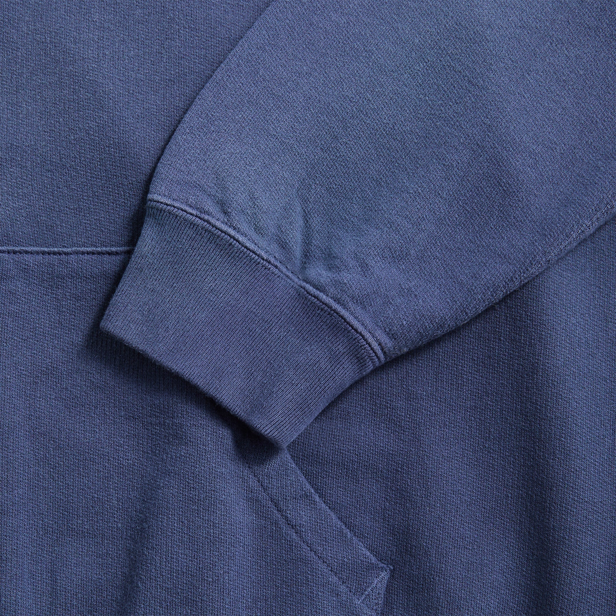 Auralee Product Dyed Pima Light Sweat Zip Parka - Light Navy - Image 3