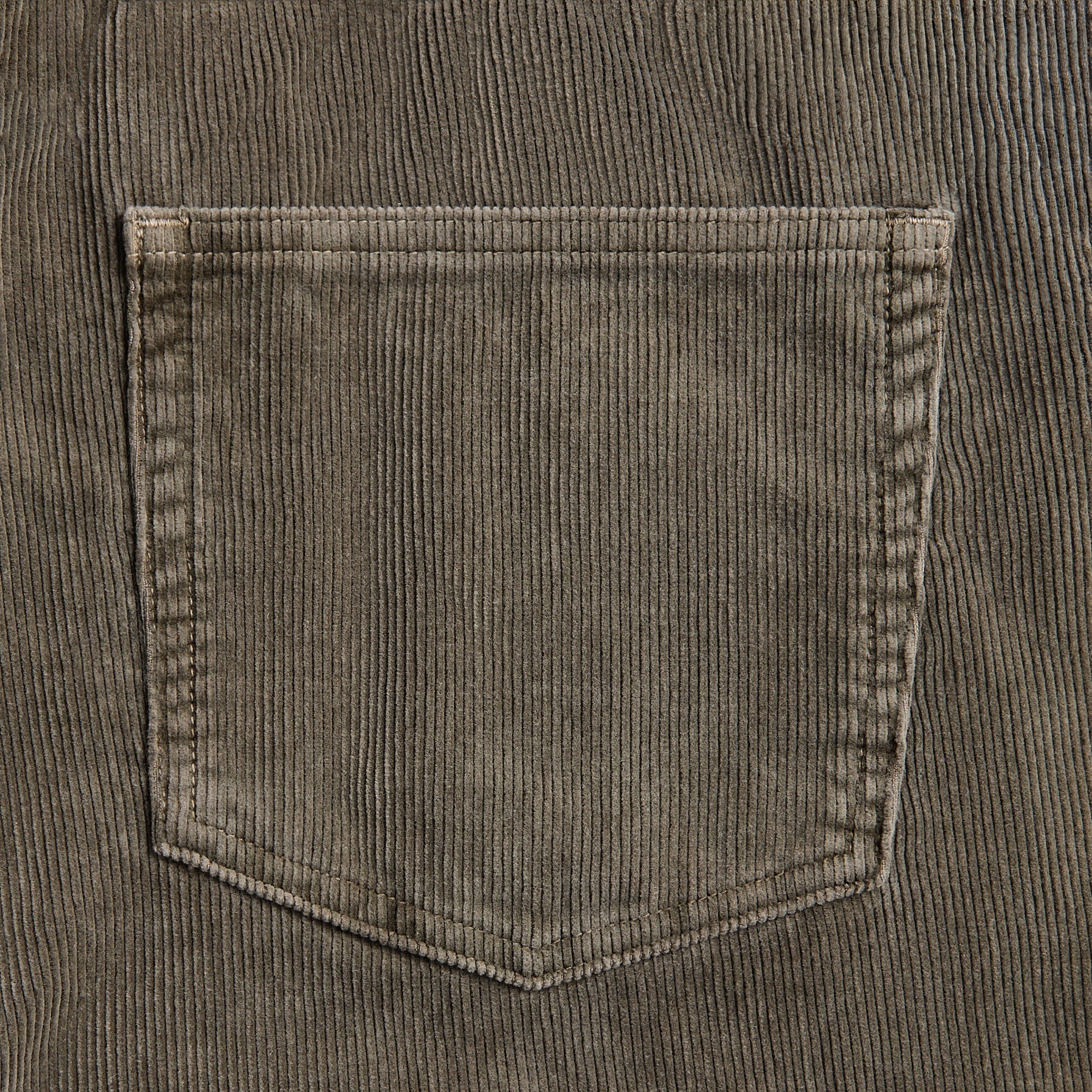 Auralee Pigment Dyed Finx Corduroy Wide 5P Pants - Olive Brown - Image 3