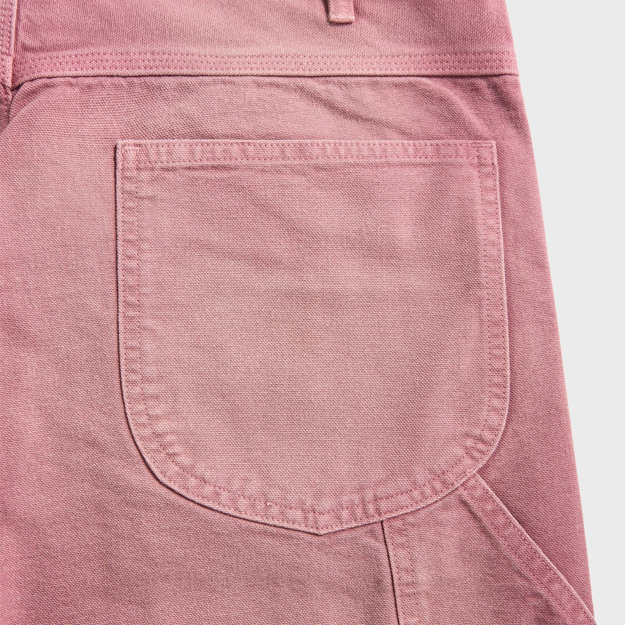 Auralee Product Dyed Organic Cotton Duck Painter Pants - Faded Burgundy - Image 3