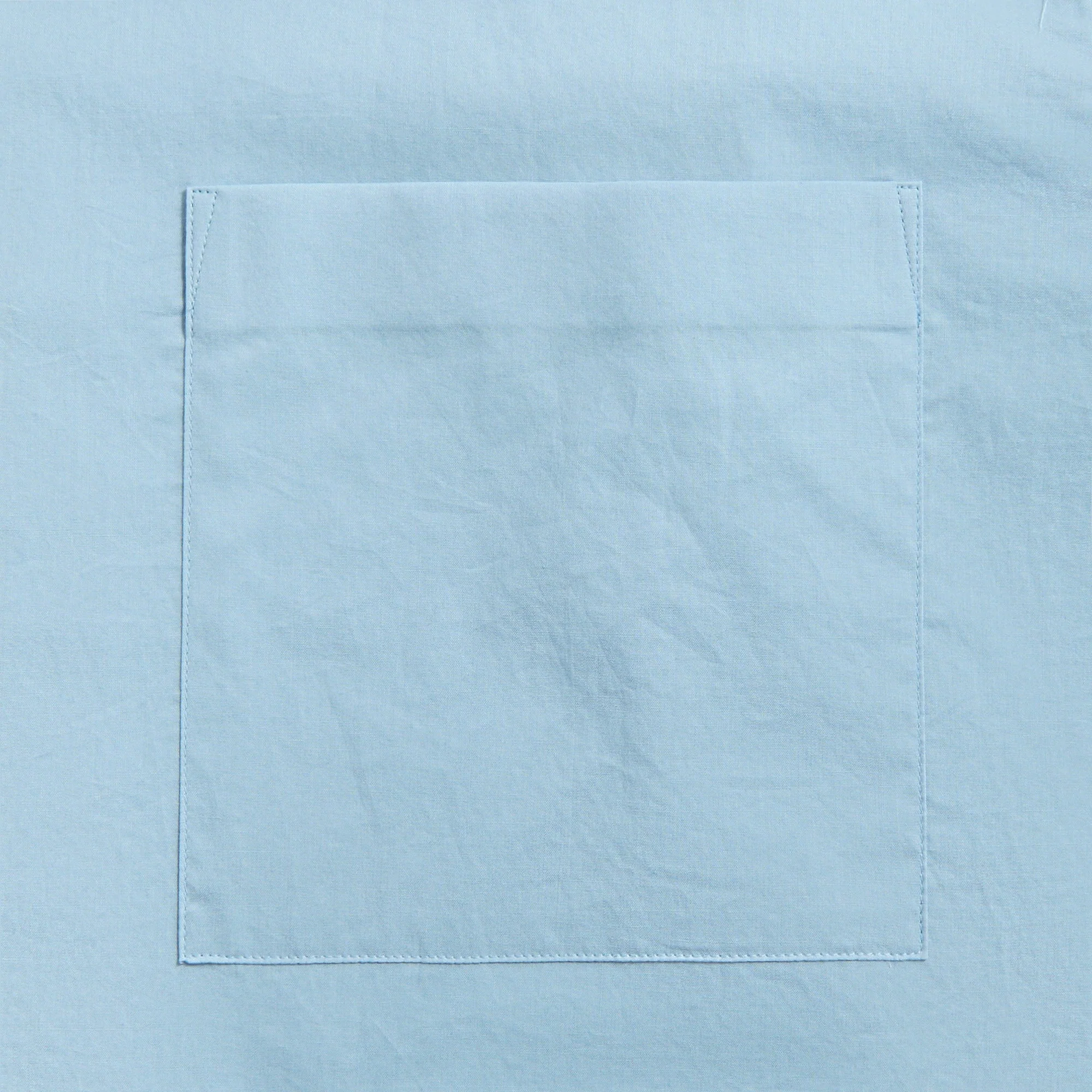 Auralee Washed Finx Typewriter Open Collar Shirt - Light Blue - Image 3