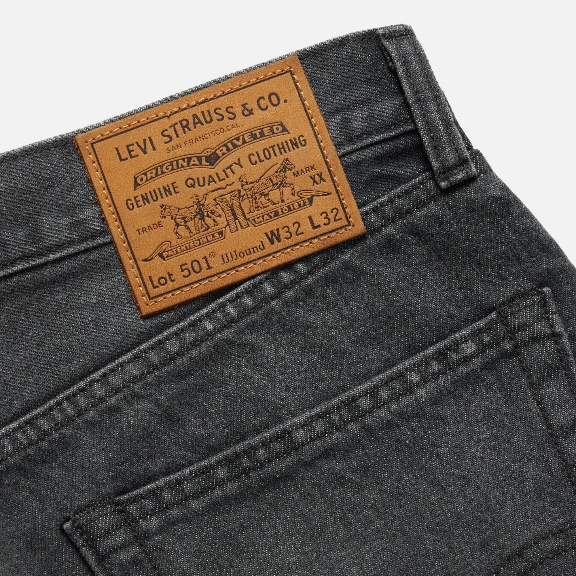 Levi's x JJJJound 501 '93 Jean - Dark Grey Stone - Image 4