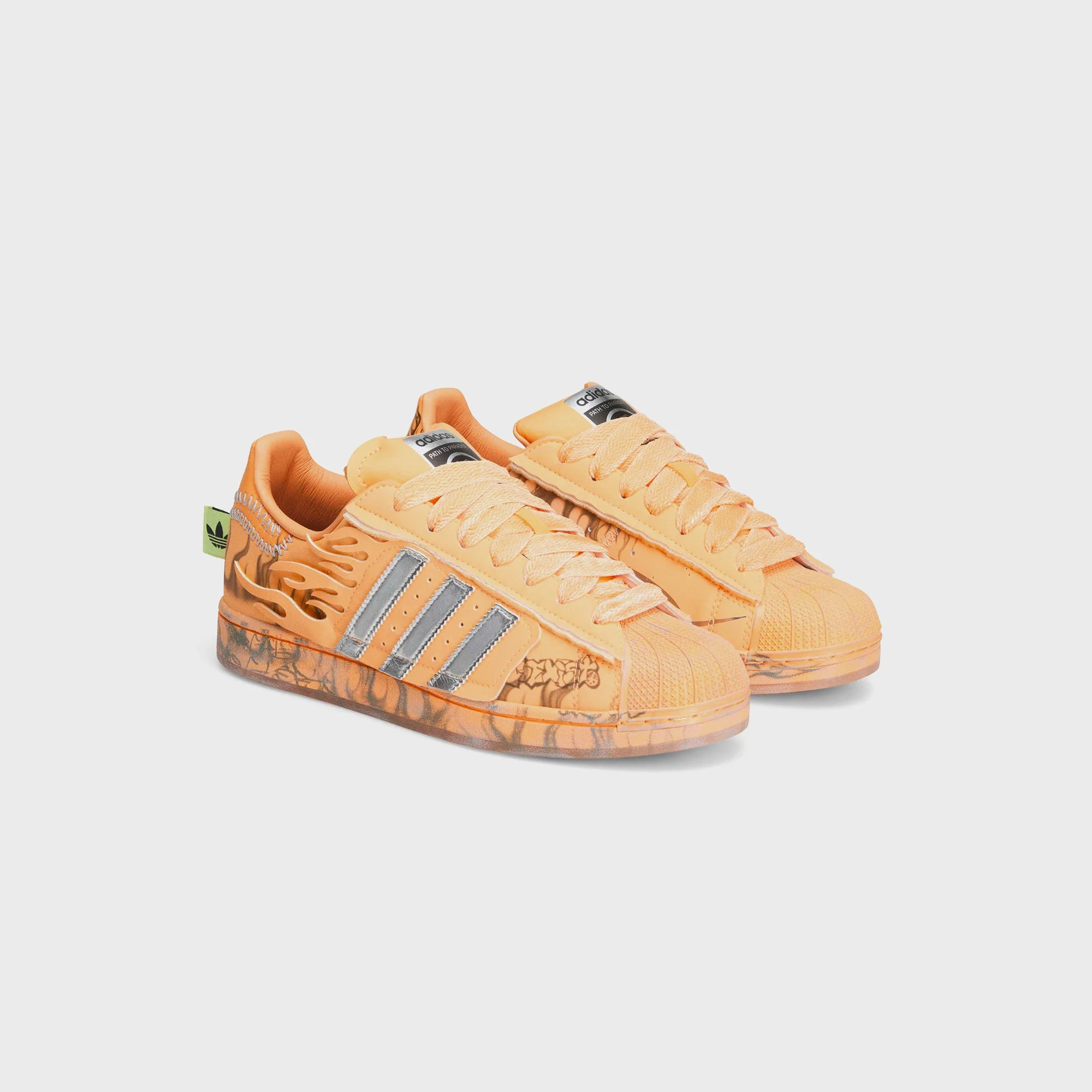 adidas x HELLSTAR Superstar II - Hazy Orange / Silver Metallic / Core Black - Image 2