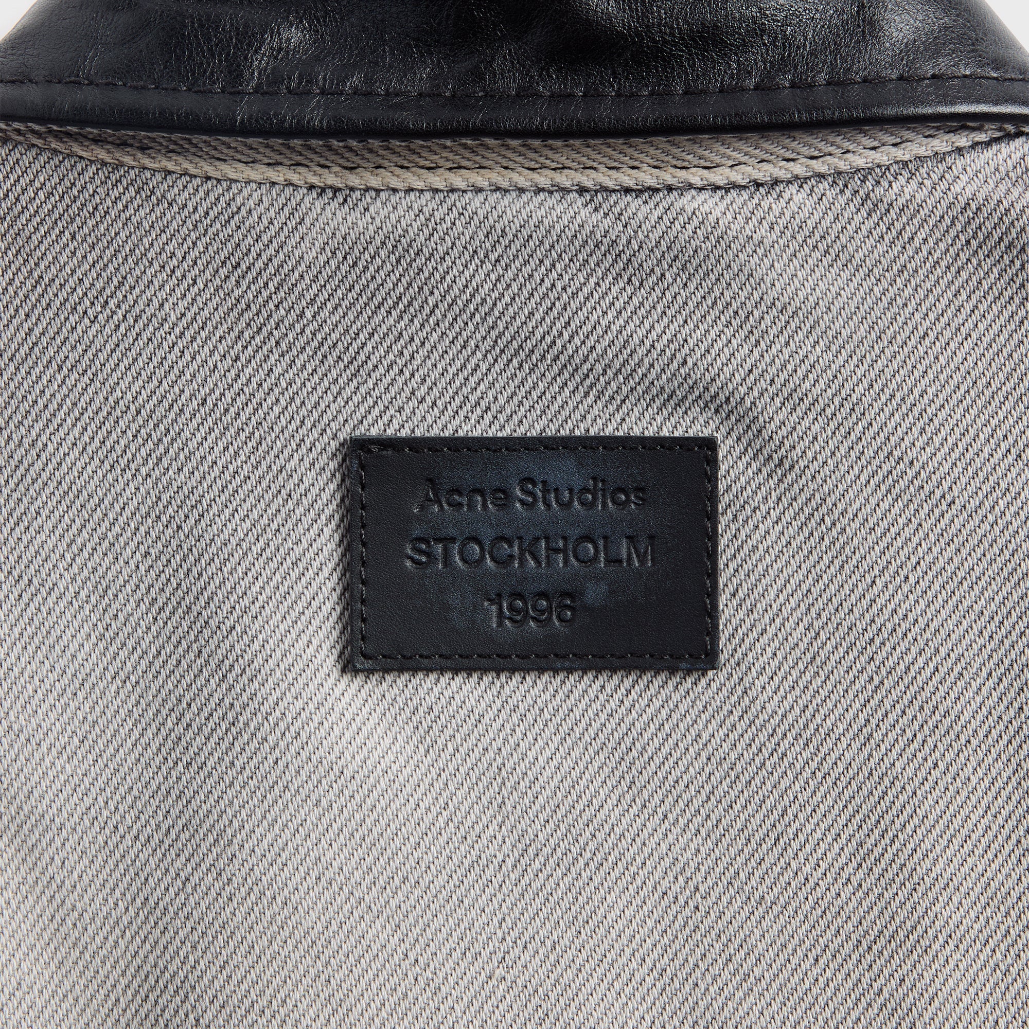 Acne Studios Faded Denim Bomber Jacket - White / Black - Image 3