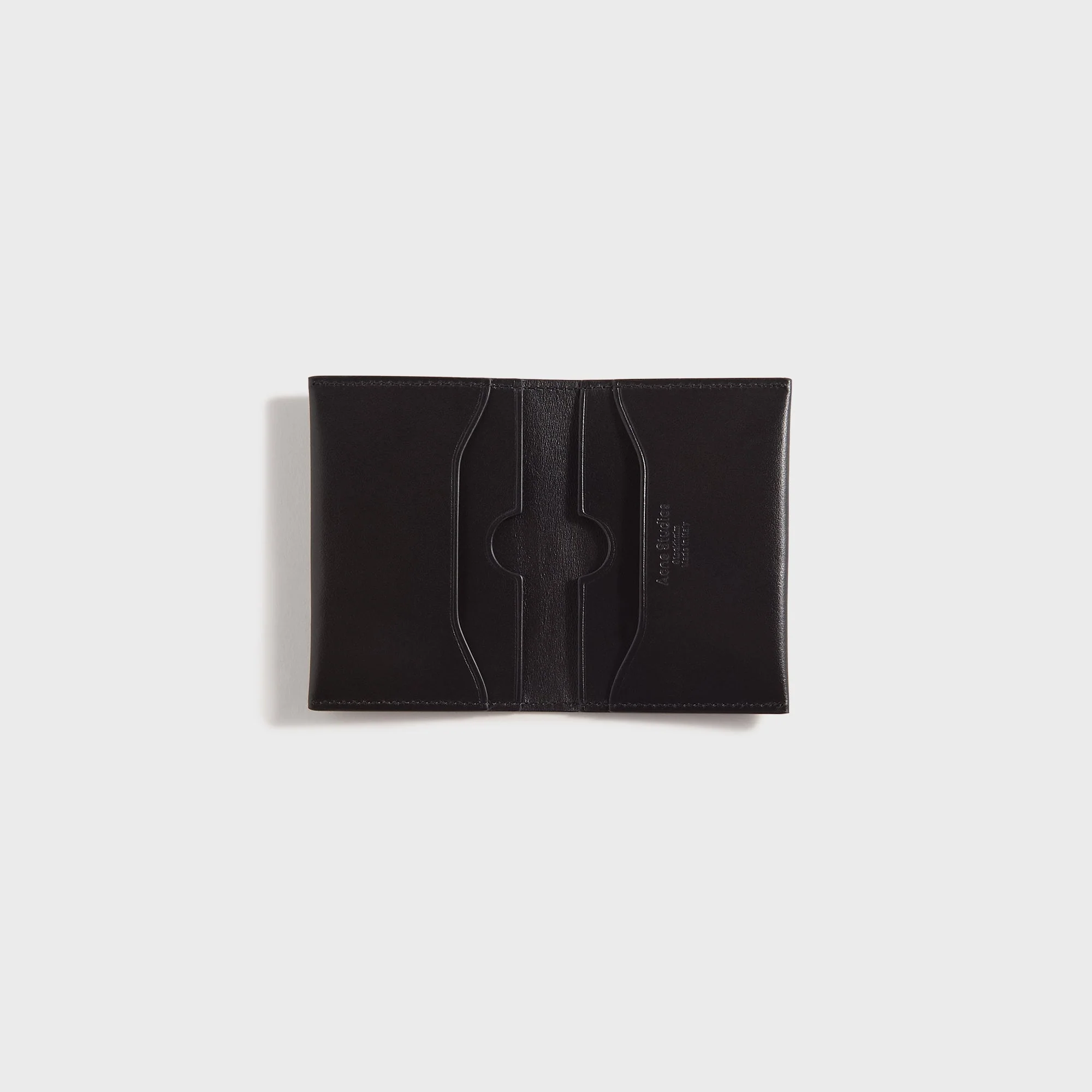 Acne Studios Folded Leather Wallet - Black - Image 3