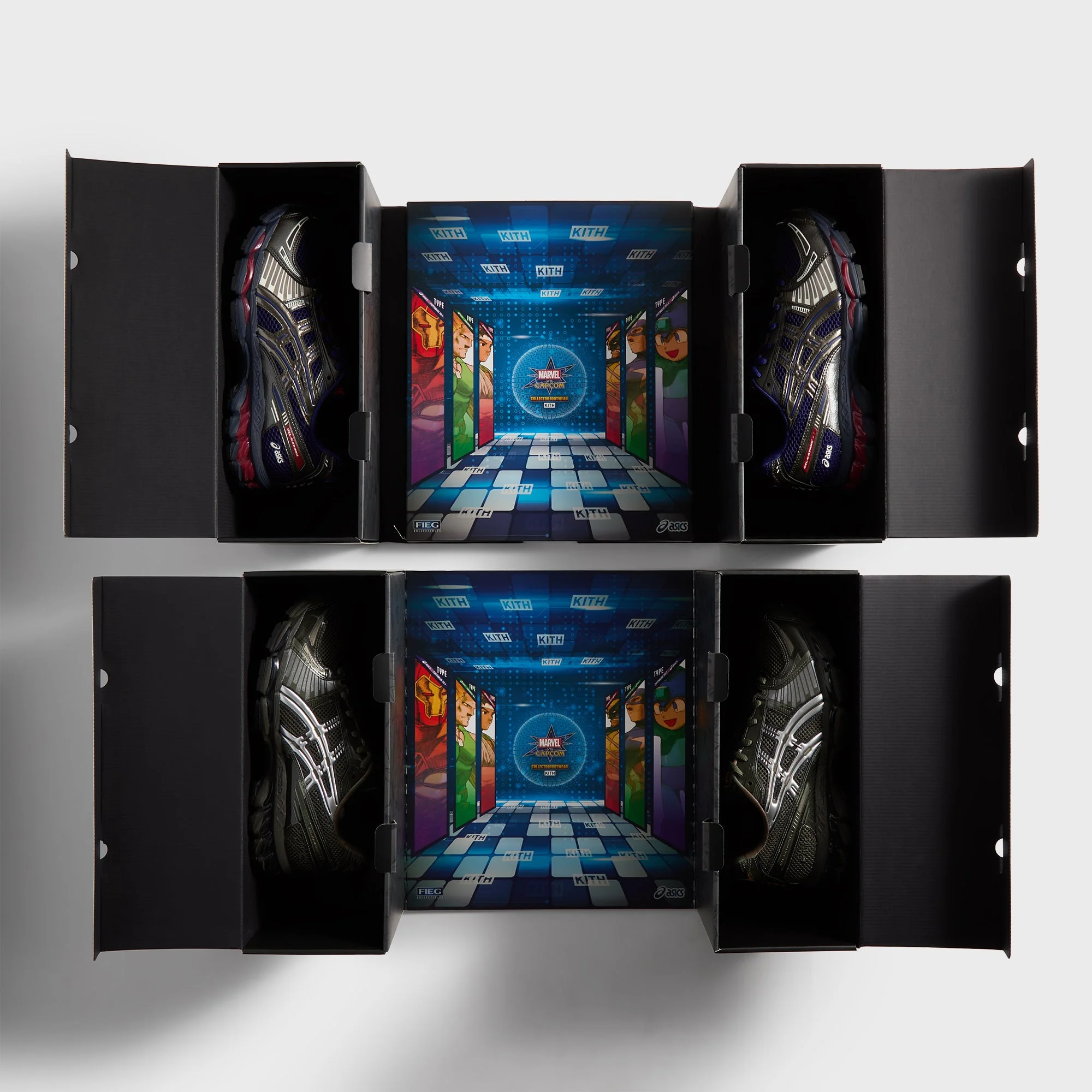 Marvel vs. Capcom | Kith for ASICS GEL-KAYANO® 12.1 Captain America vs. Guile Double Box - Dive Blue / Gunmetal / Deep Depths / Gunmetal - Image 20