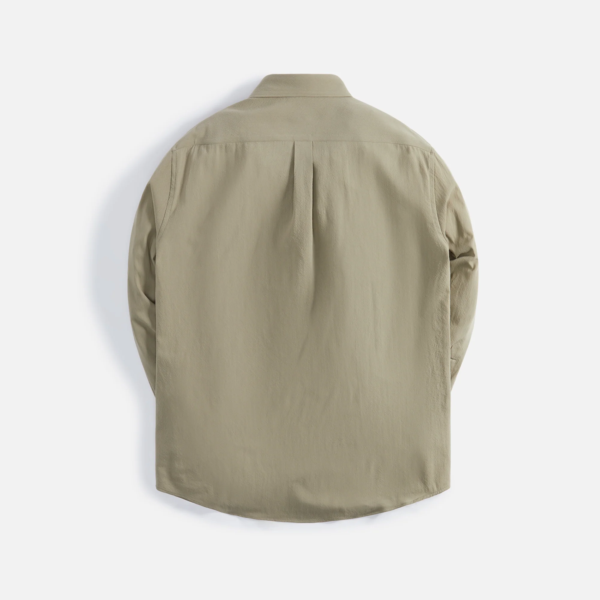 Auralee Hard Twist Wool Viyella Shirts - Light Khaki - Image 2