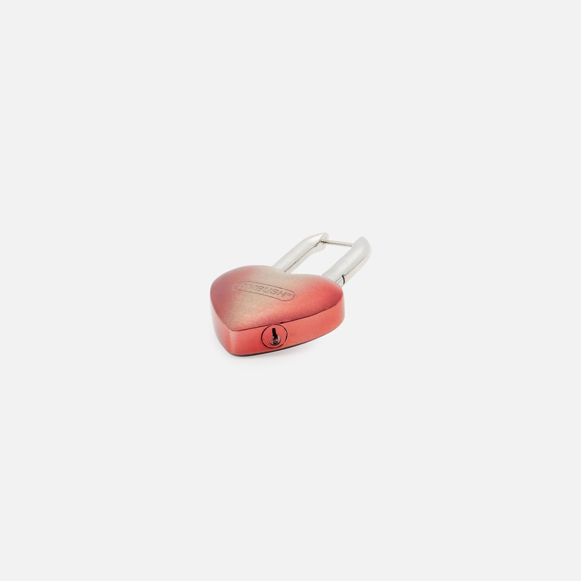 Ambush Fire Heart Padlock Earrings - Red - Image 2