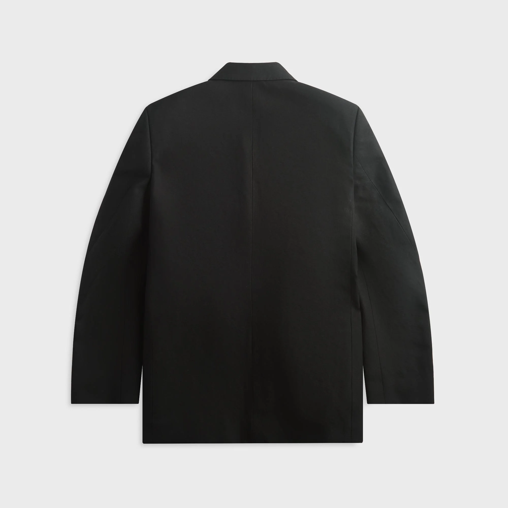 Auralee Wool Cotton Linen Ox Double-Breasted Jacket - Black - Image 2