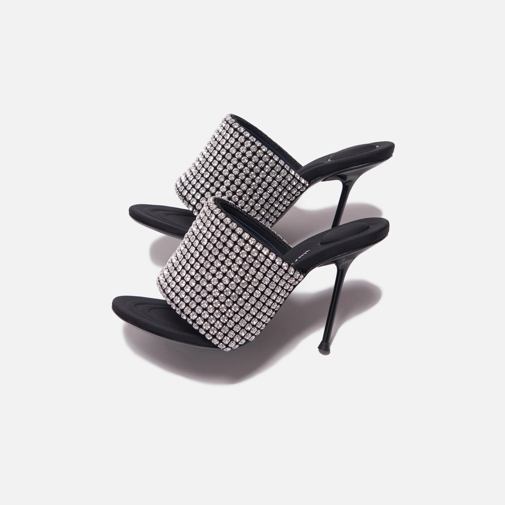 Alexander Wang Sienna Crystal Slide Sandal - Black - Image 4