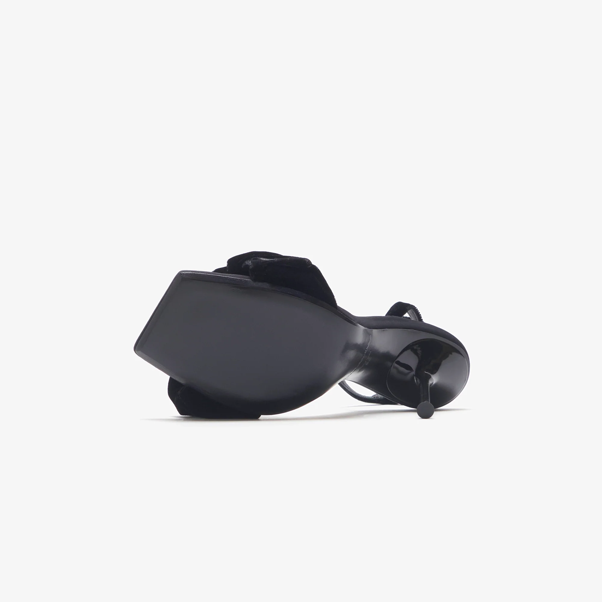 Alexander Wang Julie Velvet Scrunchie Ankle Strap Sandal - Black - Image 6