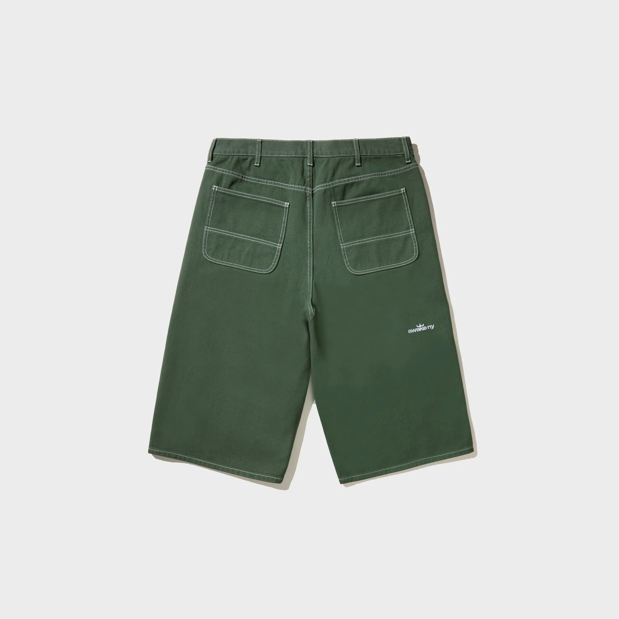 Awake NY Double Knee Jort - Green - Image 2