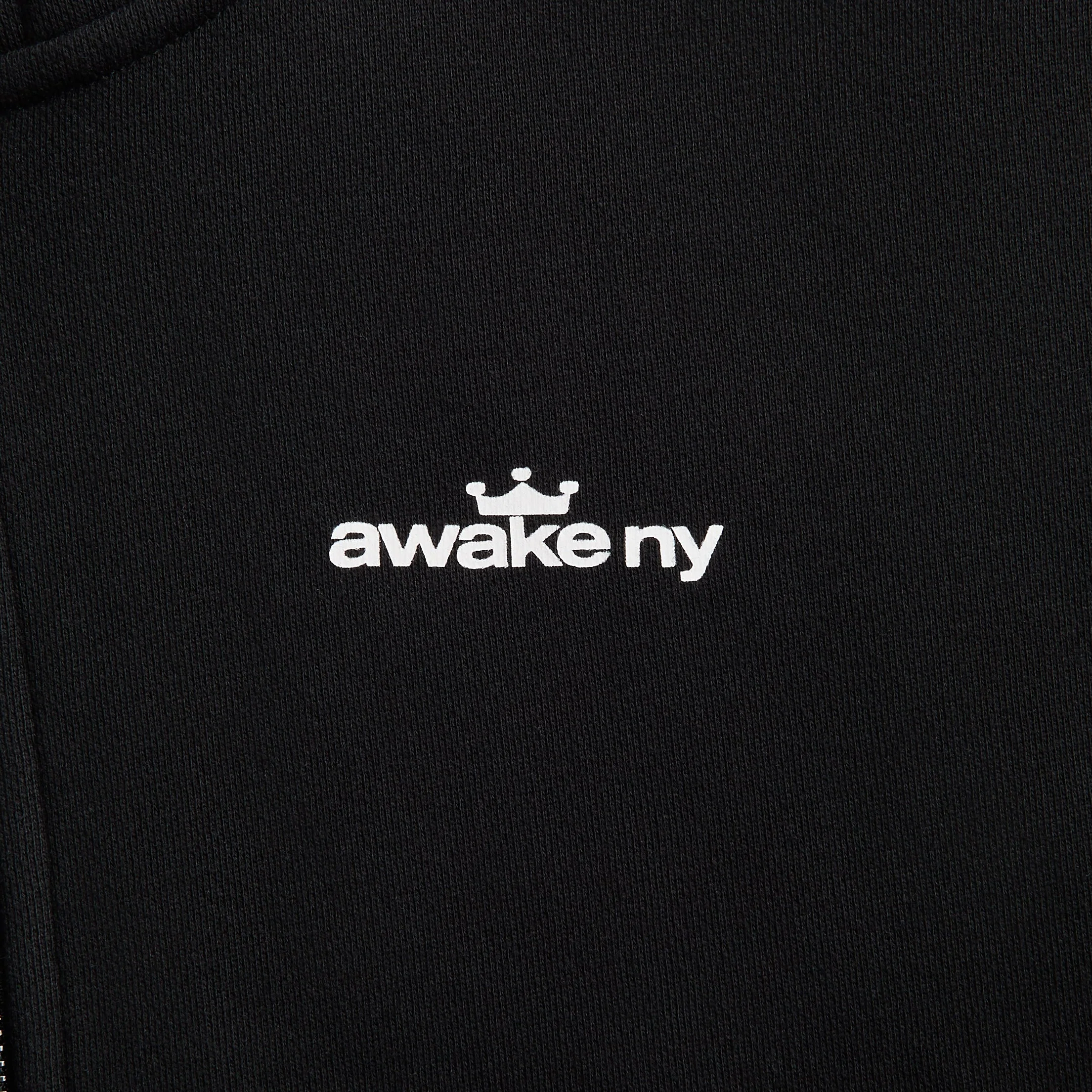 Awake NY Crown Logo Full-Zip Hoodie - Black - Image 3