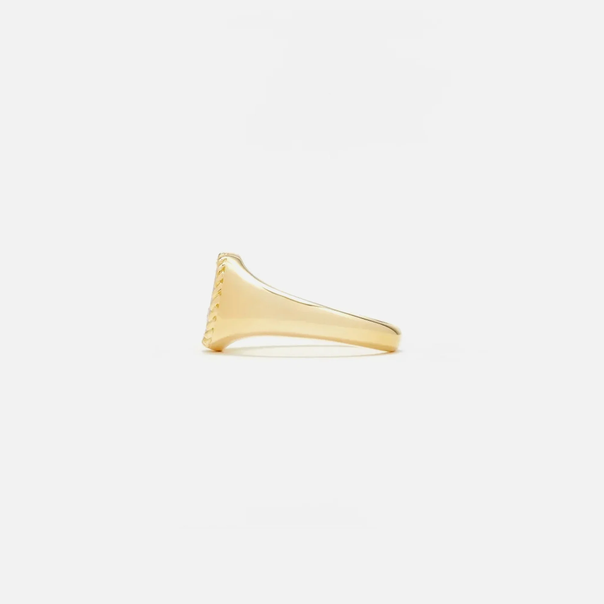 Yvonne Leon Baby Signet Ring With Diamond - Black - Image 3