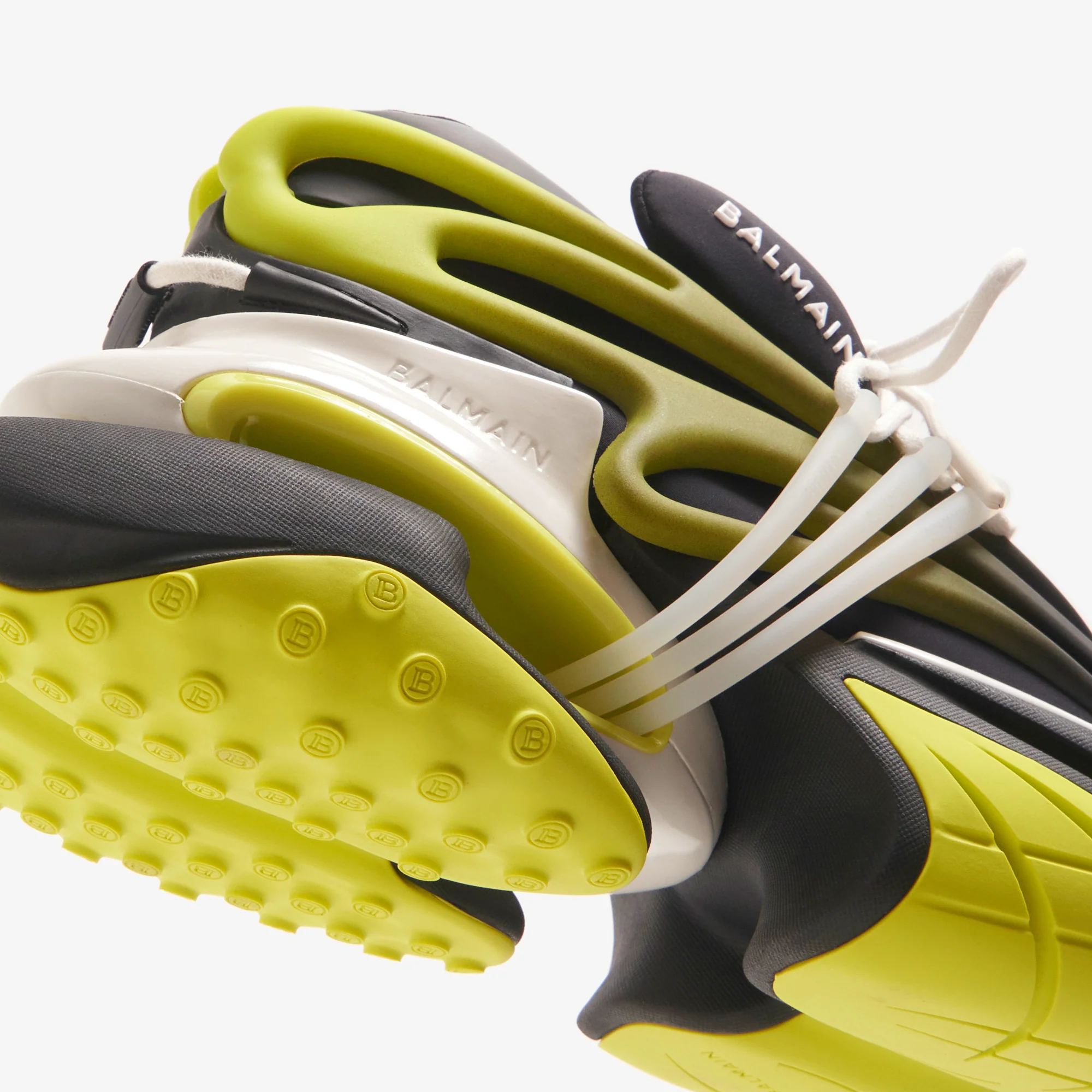 Balmain Unicorn - Neoprene / Metallic Mesh Noir / Vert Fluo - Image 5