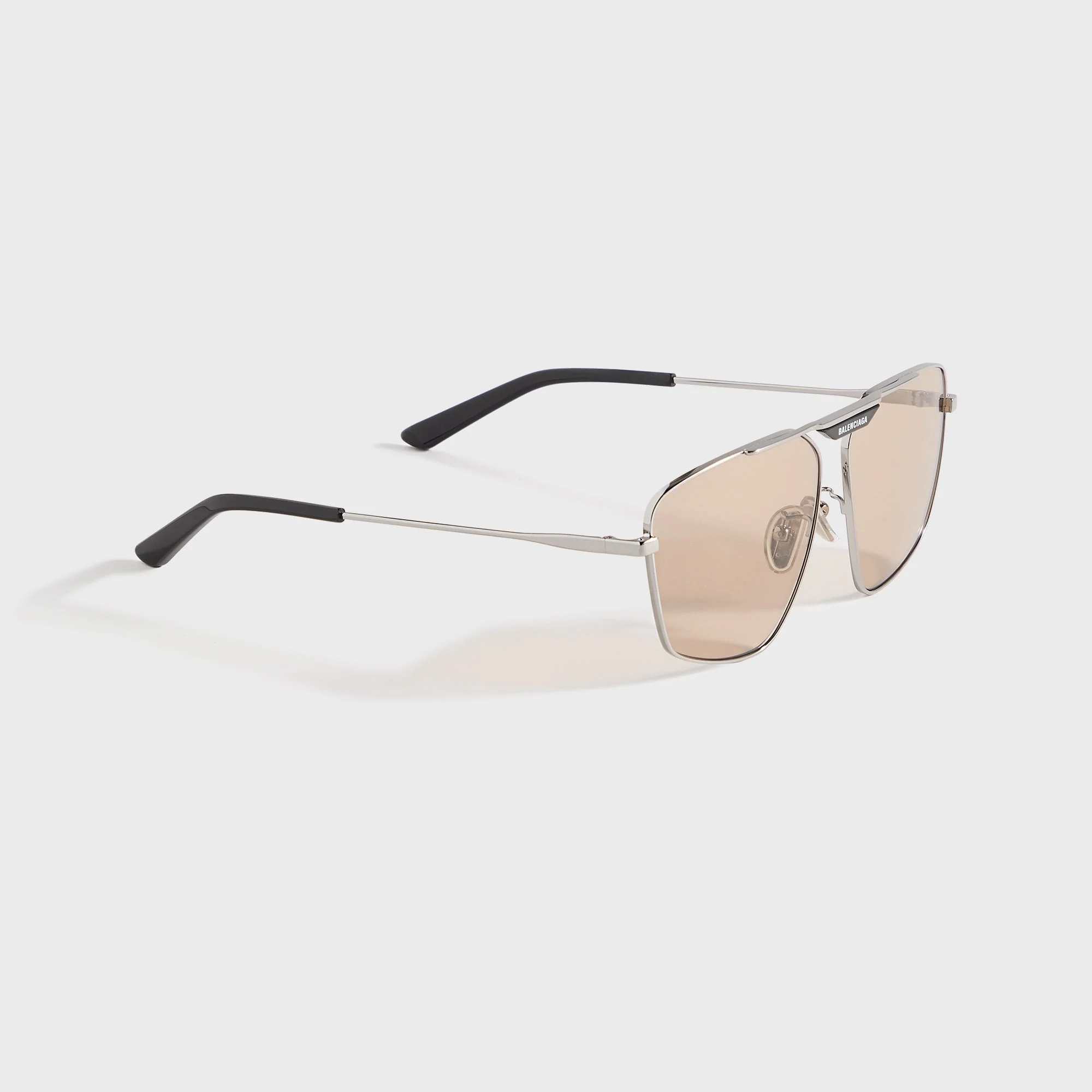 Balenciaga Square Sunglasses - Ruthenium / Brown - Image 2