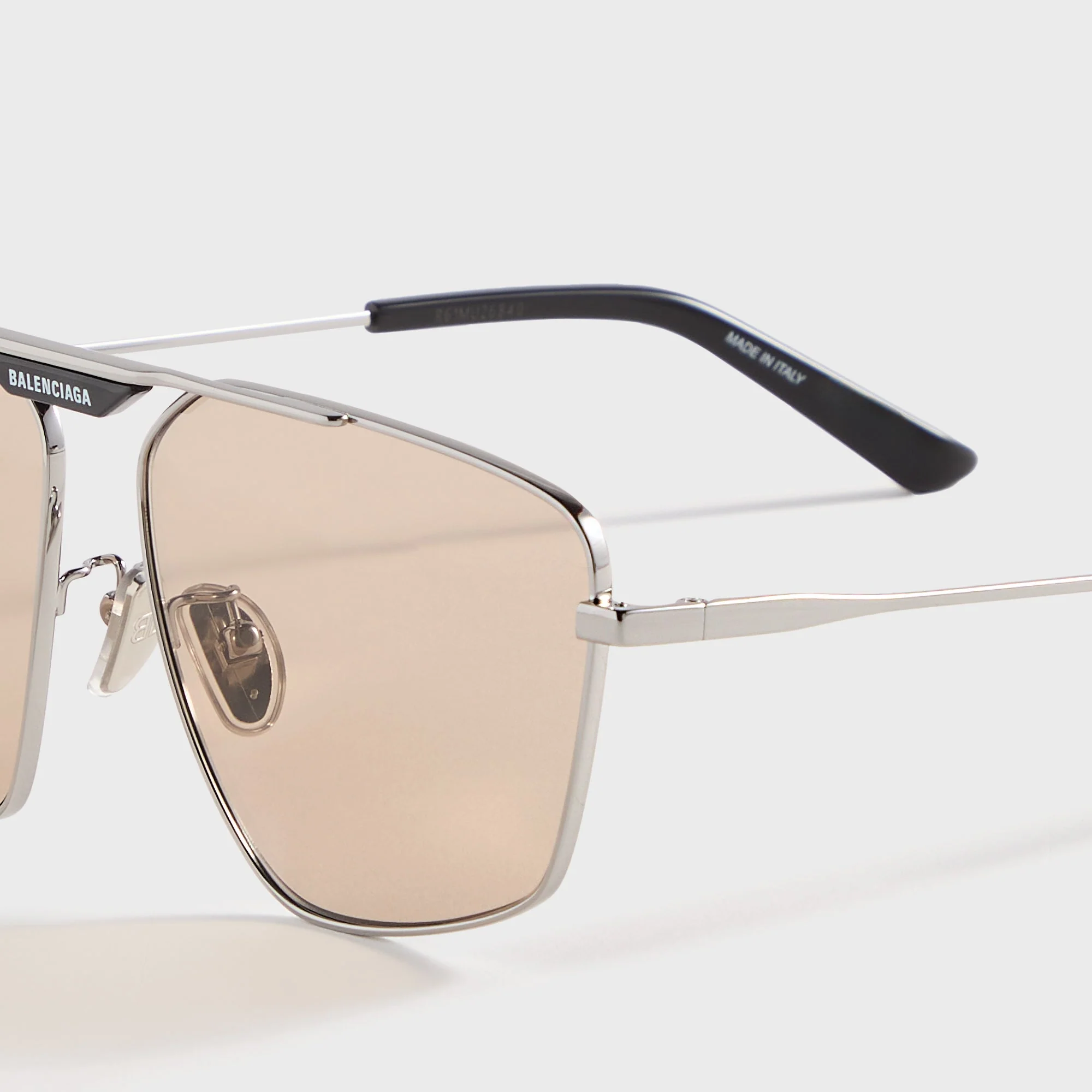 Balenciaga Square Sunglasses - Ruthenium / Brown - Image 3