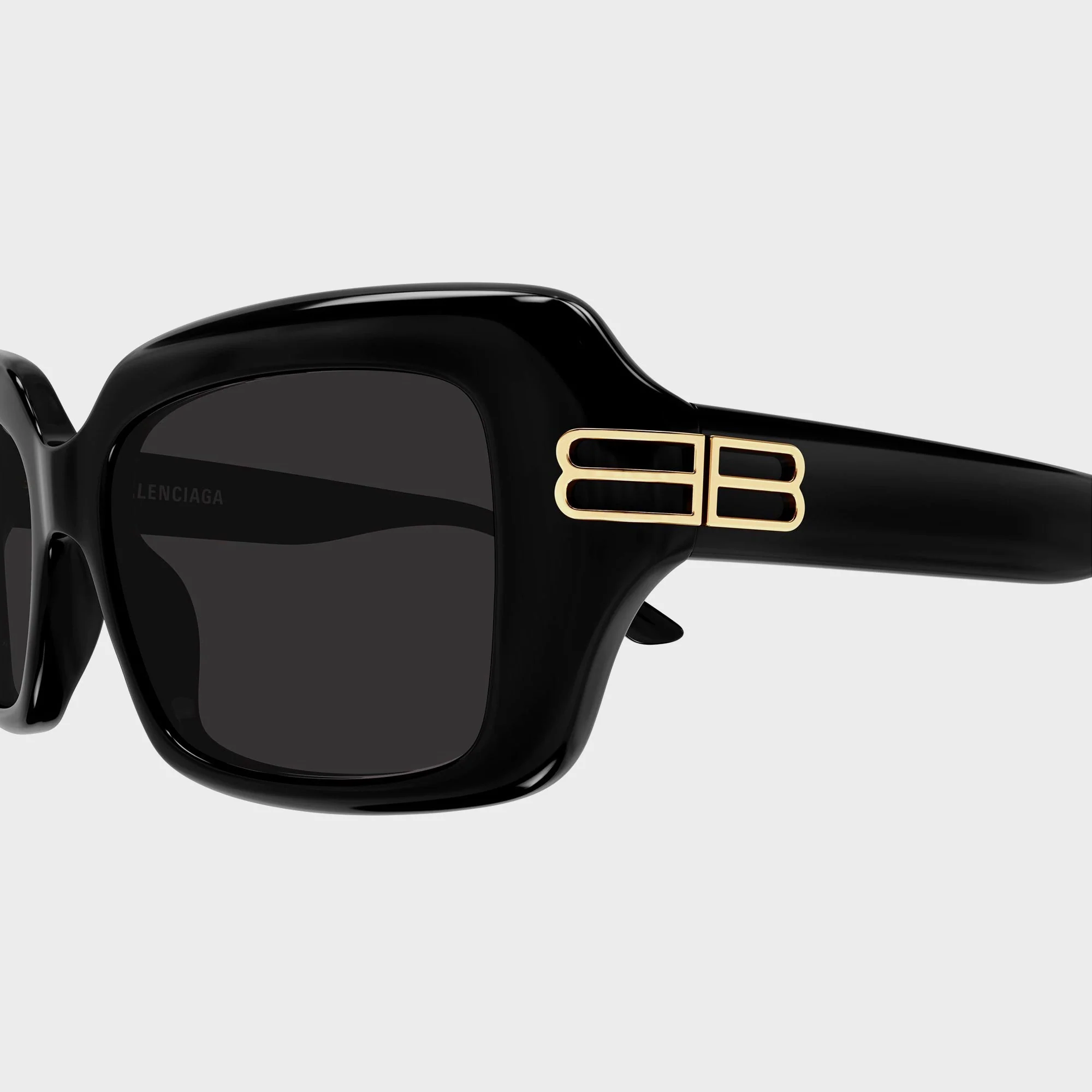 Balenciaga Full Rim Square Sunglasses - Black / Grey - Image 3