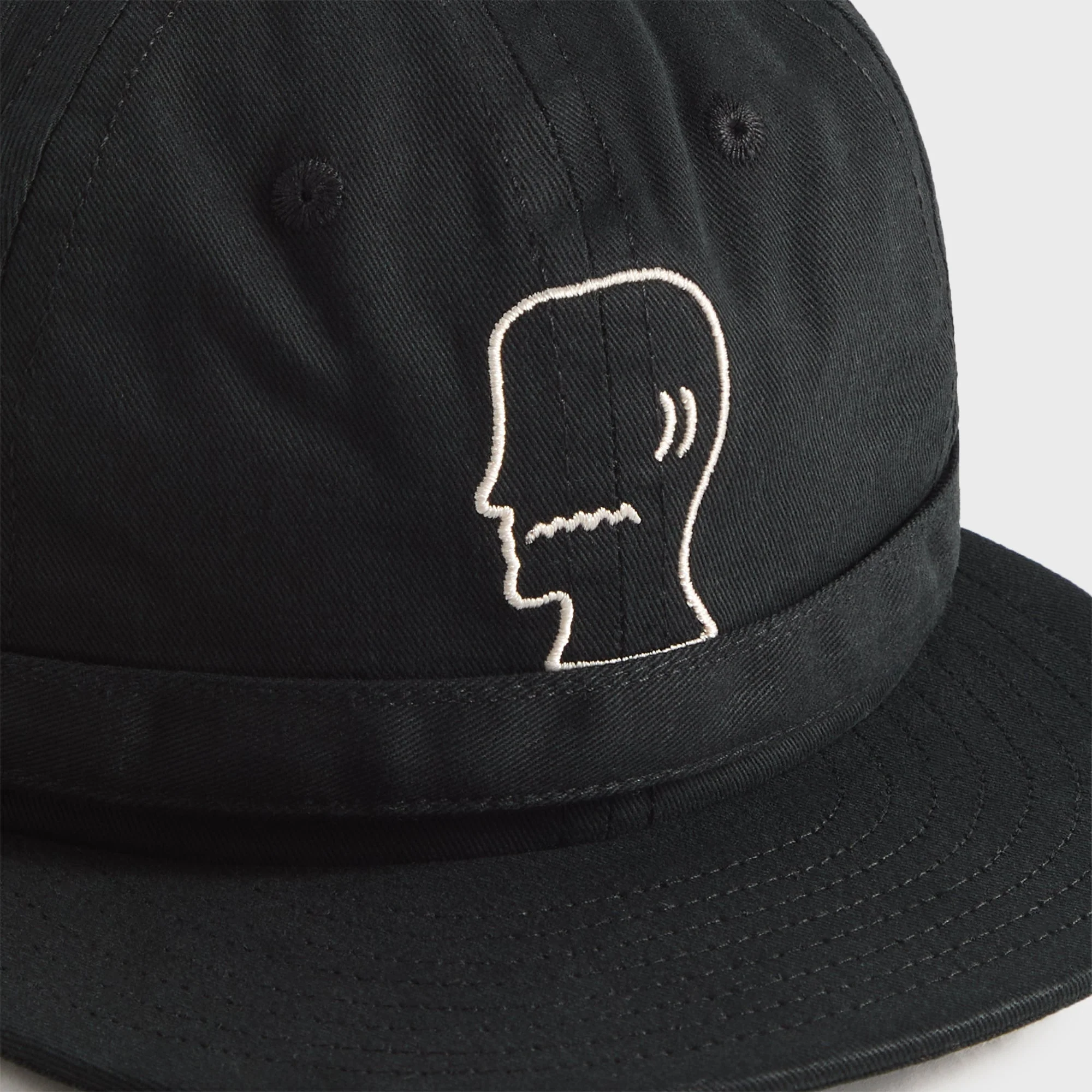 Brain Dead Extended Strap Six Panel Logohead Hat - Black - Image 3