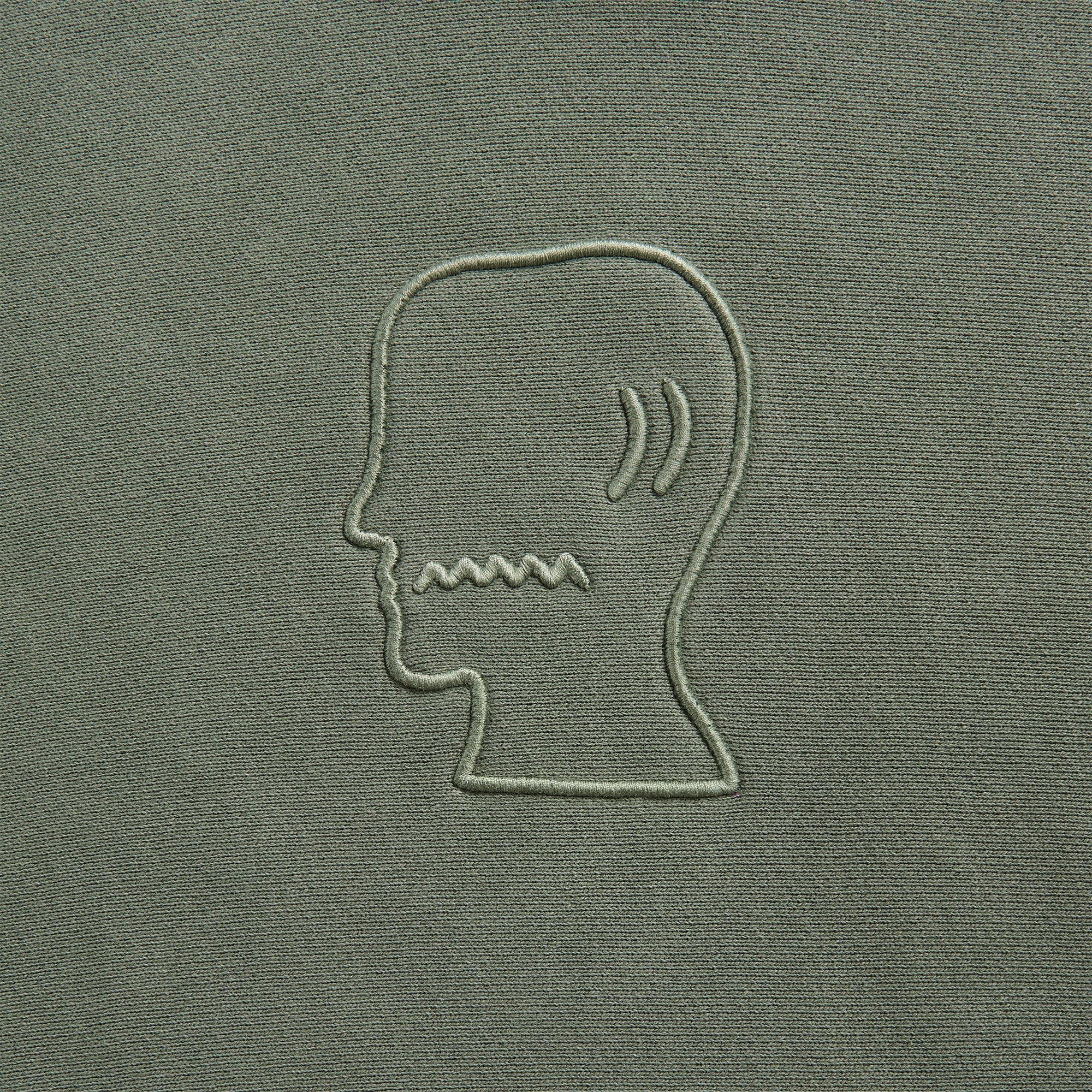 Brain Dead 3D Embroidered Logo Head Garment Dyed Hoodie - Ivy - Image 3