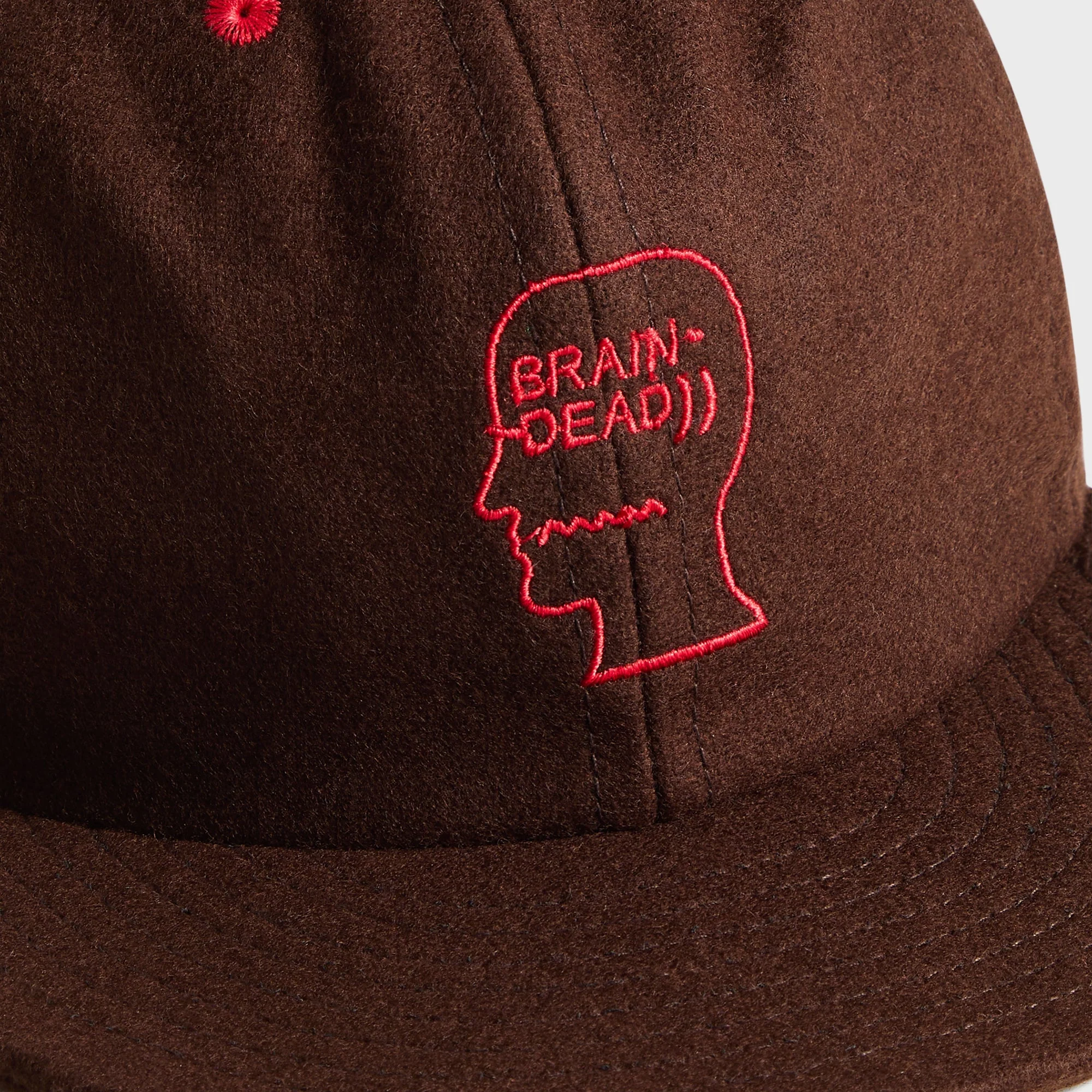 Brain Dead Flannel Classic Logohead Six Panel Cap - Brown - Image 3