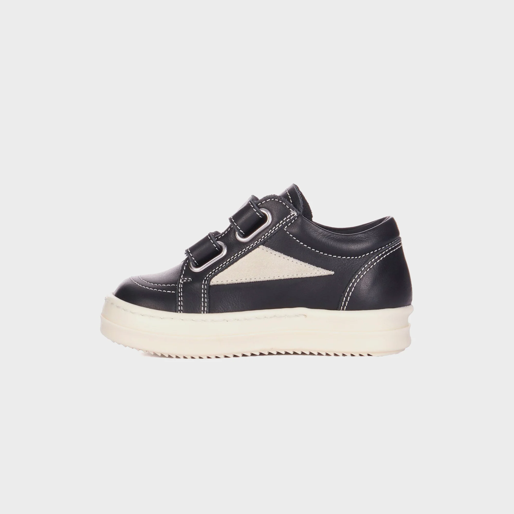 Rick Owens Baby Vintage Sneakers Scarpe in Pelle - Black / Milk / Milk - Image 2