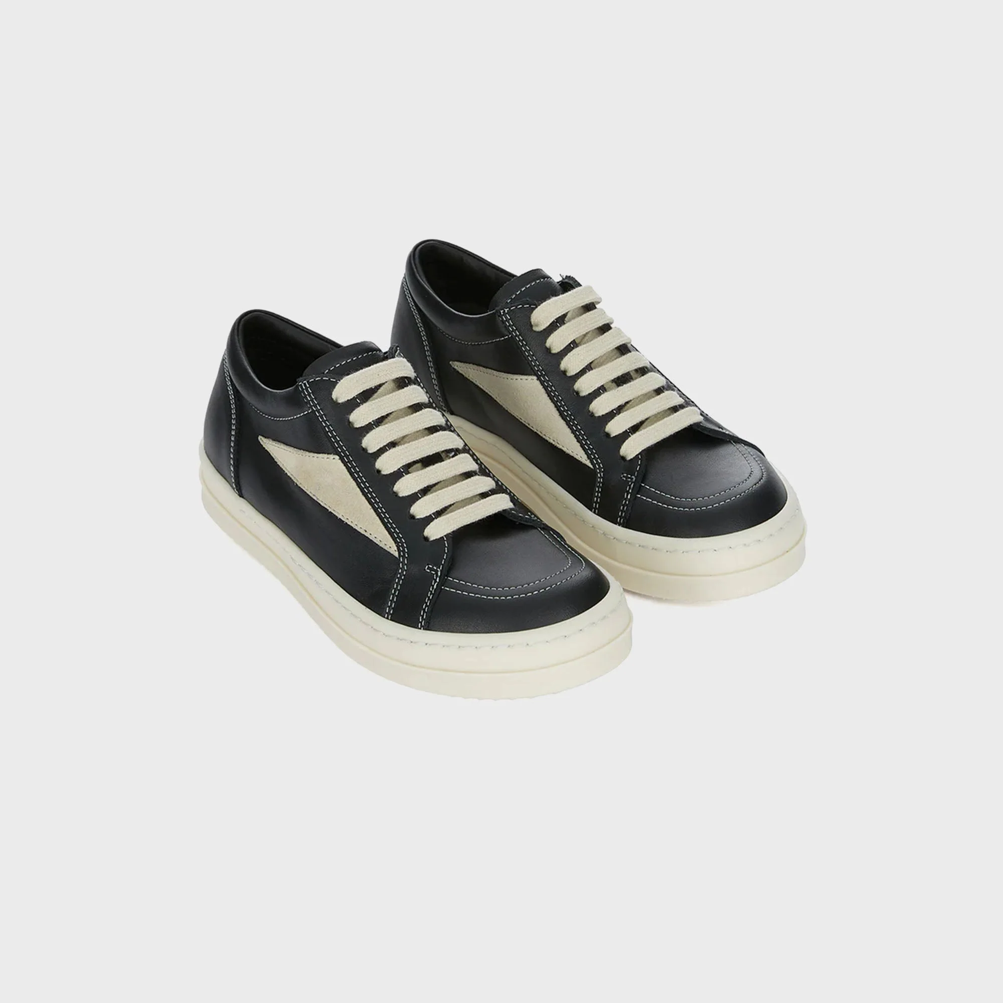 Rick Owens Kids DRKSHDW Vintage Low Top Sneaks - Black / Milk - Image 2