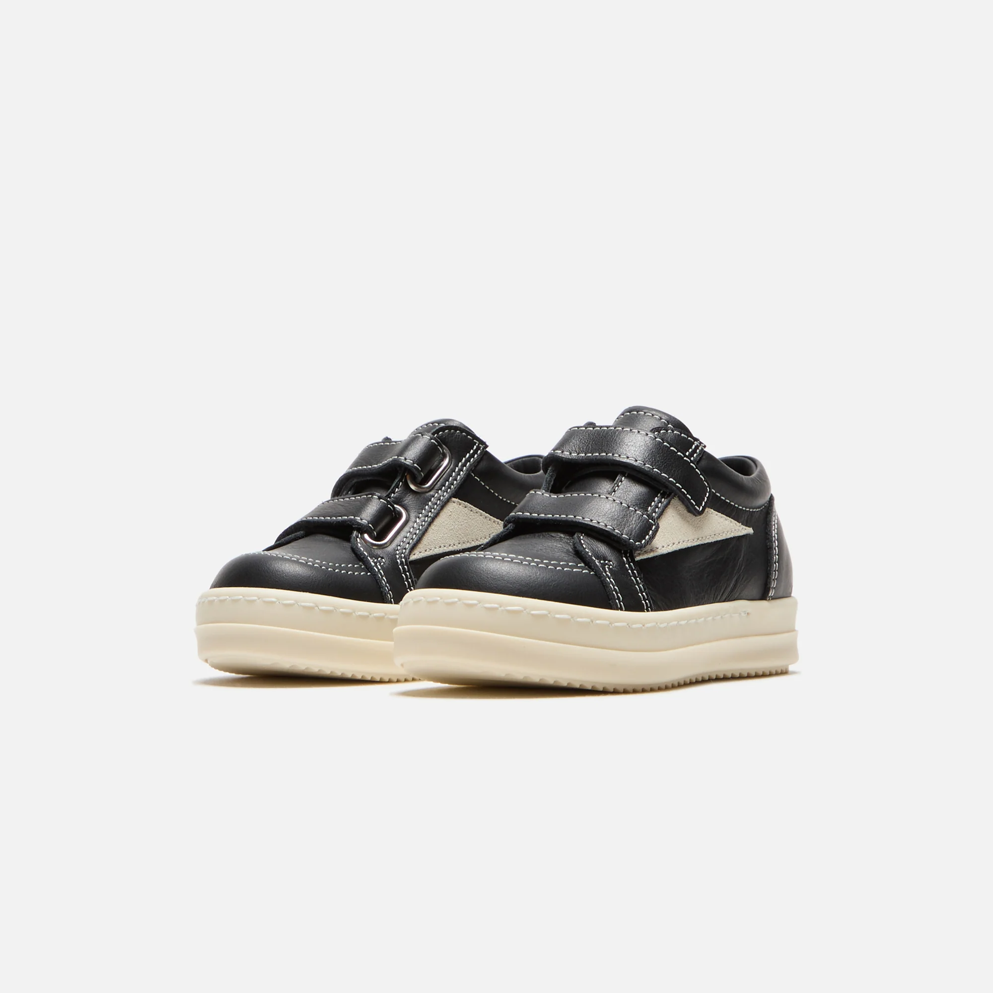Rick Owens Baby Vintage Sneakers - Scarpe In Pelle Black / Milk / Milk - Image 2