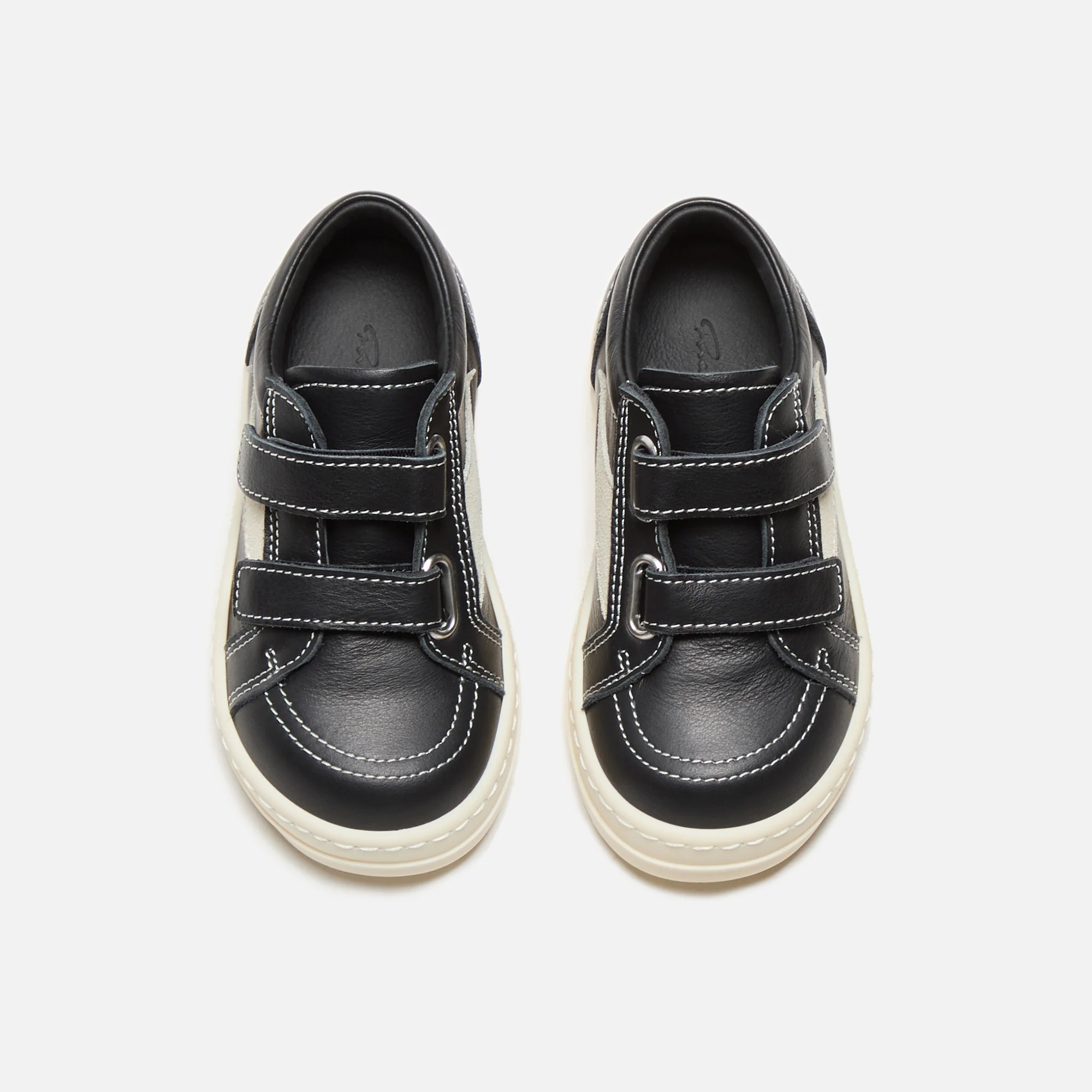 Rick Owens Baby Vintage Sneakers - Scarpe In Pelle Black / Milk / Milk - Image 3