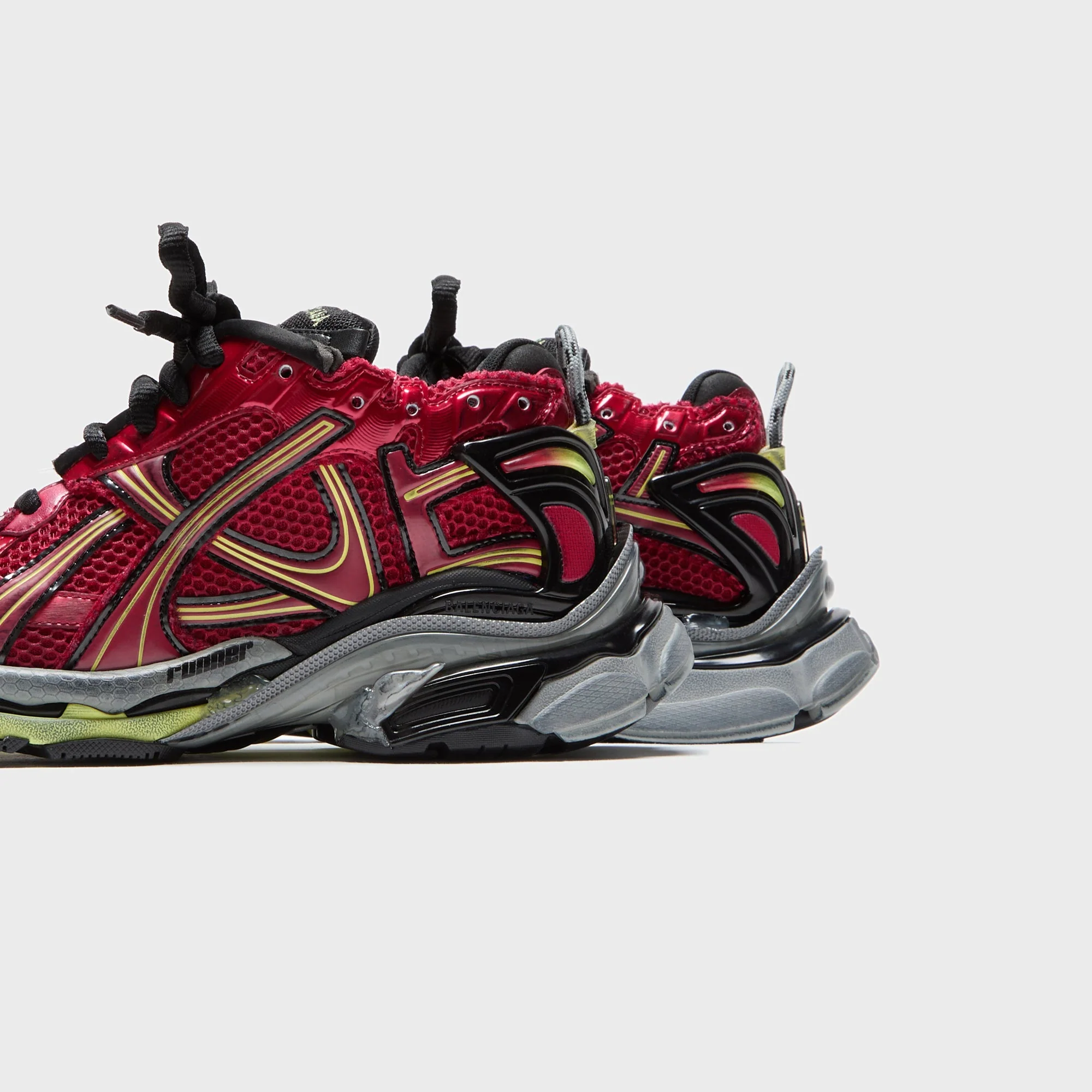 Balenciaga Runner Sneaker - Red / Fluorescent Yellow / Grey / Black - Image 3