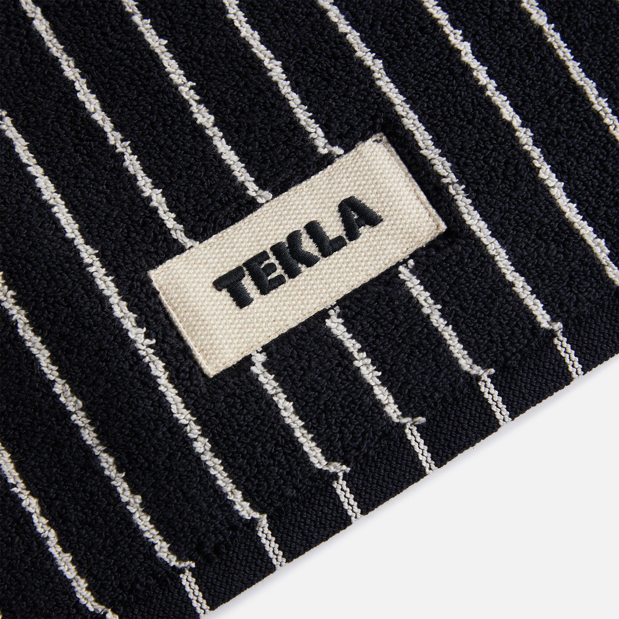 Tekla Bath Mat - Black Stripes - Image 2