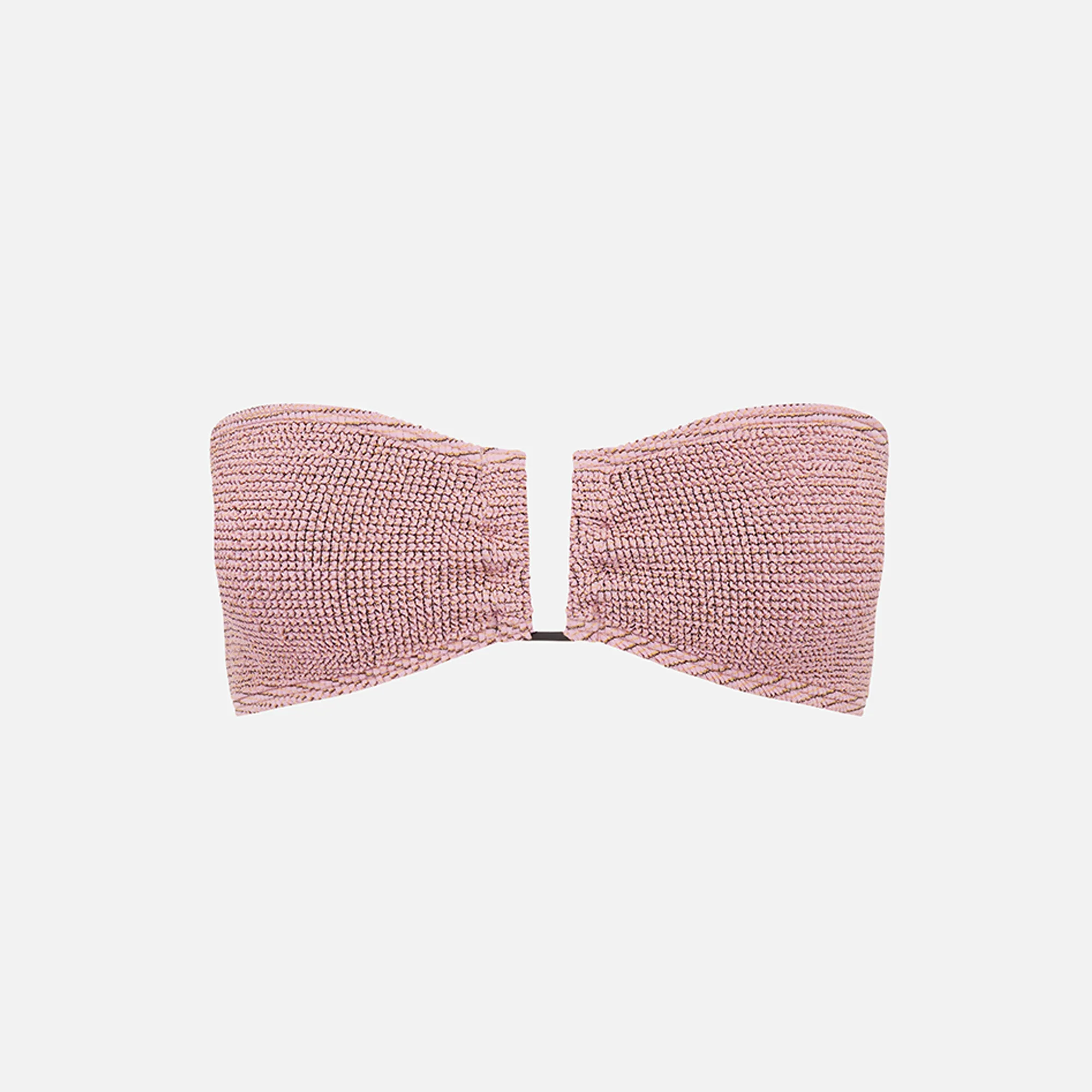 Bond Eye Blake Bandeau Bikini Top - Blush Lurex