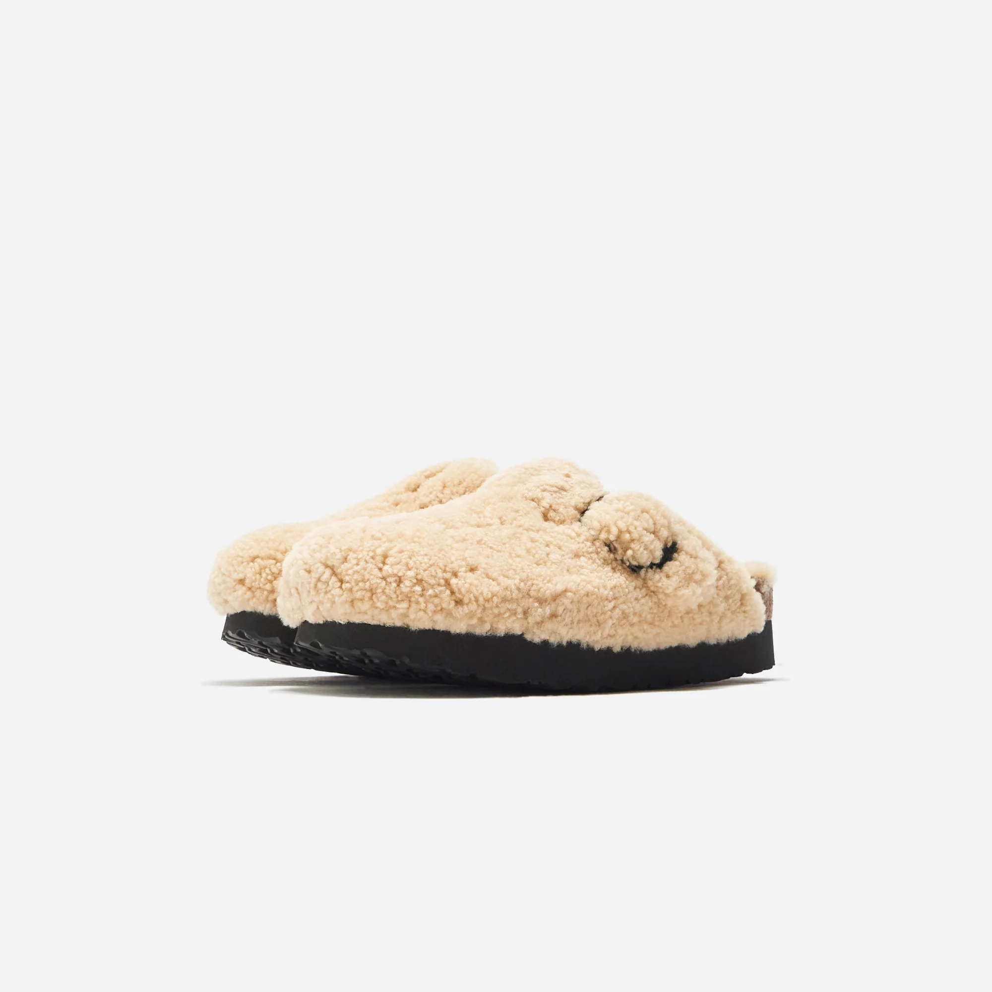 Birkenstock WMNS Boston Big Buckle Platform Teddy - Eggshell - Image 2