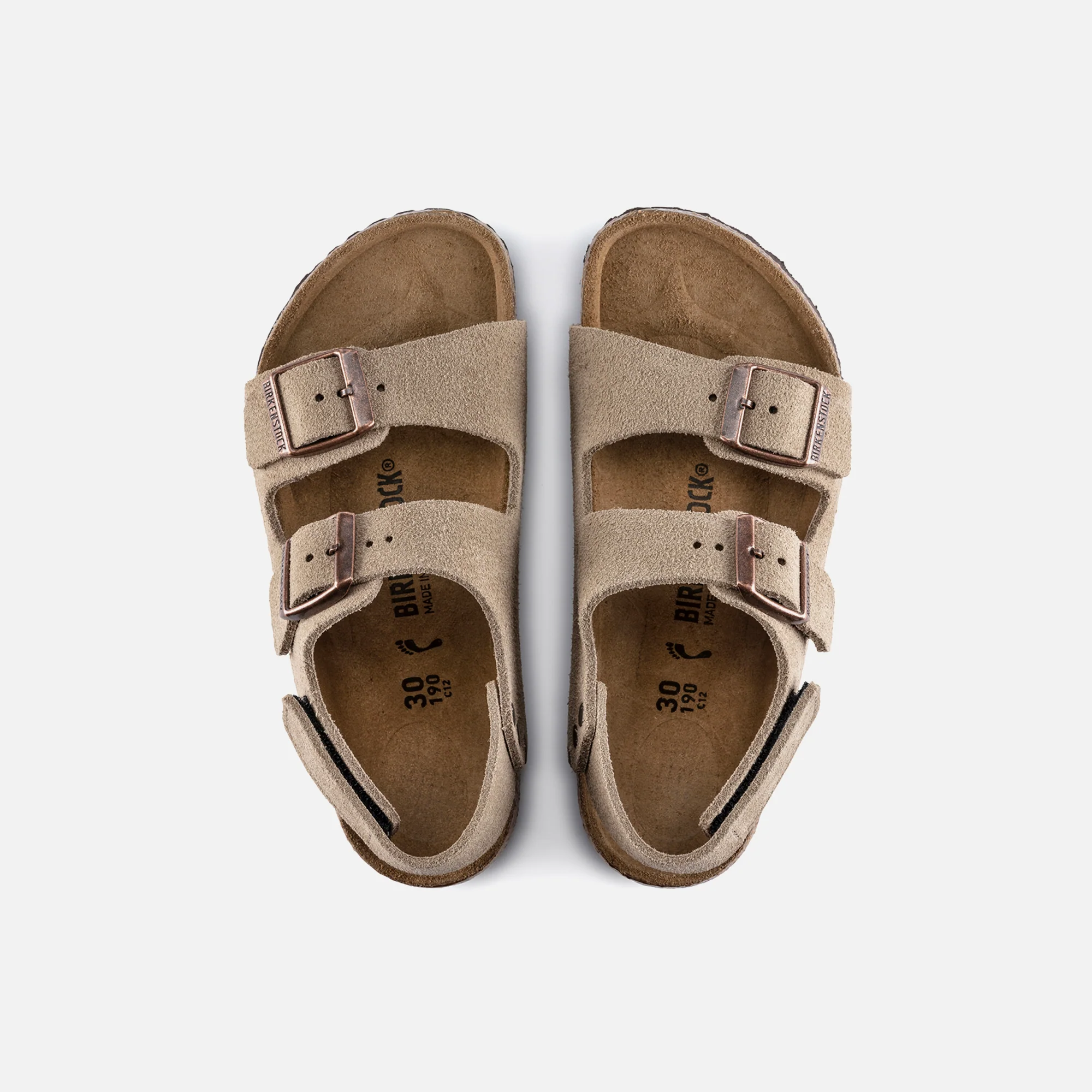 Birkenstock Kids Milano Hook and Loop - Taupe - Image 5