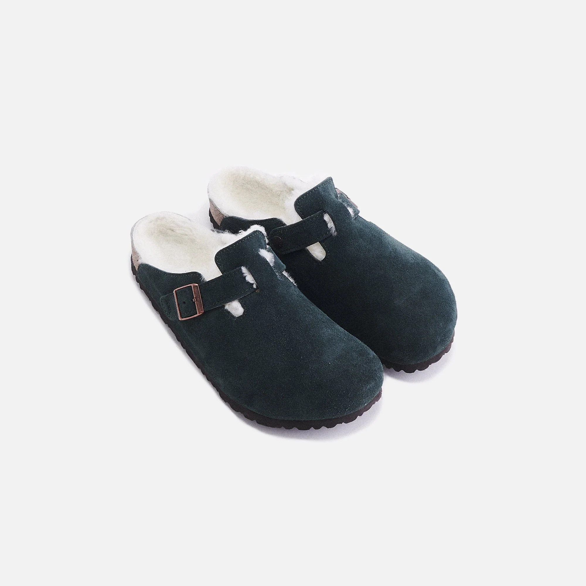 Kith Women for Birkenstock Boston Shearling - Scarab Green - Image 6
