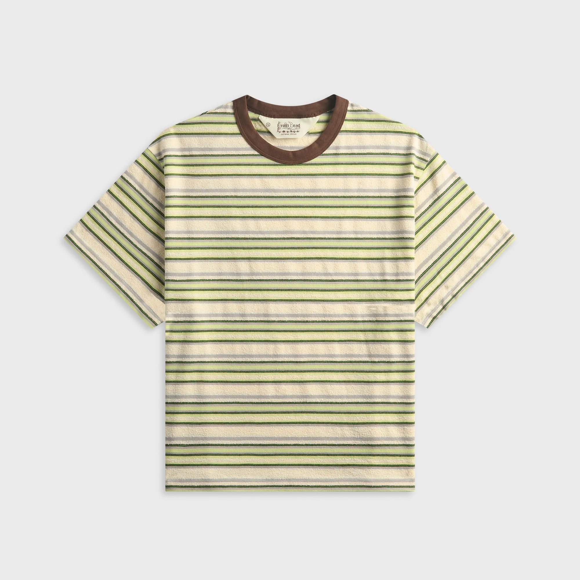 Brain Dead Looped Stripe Tee - Green / Multi