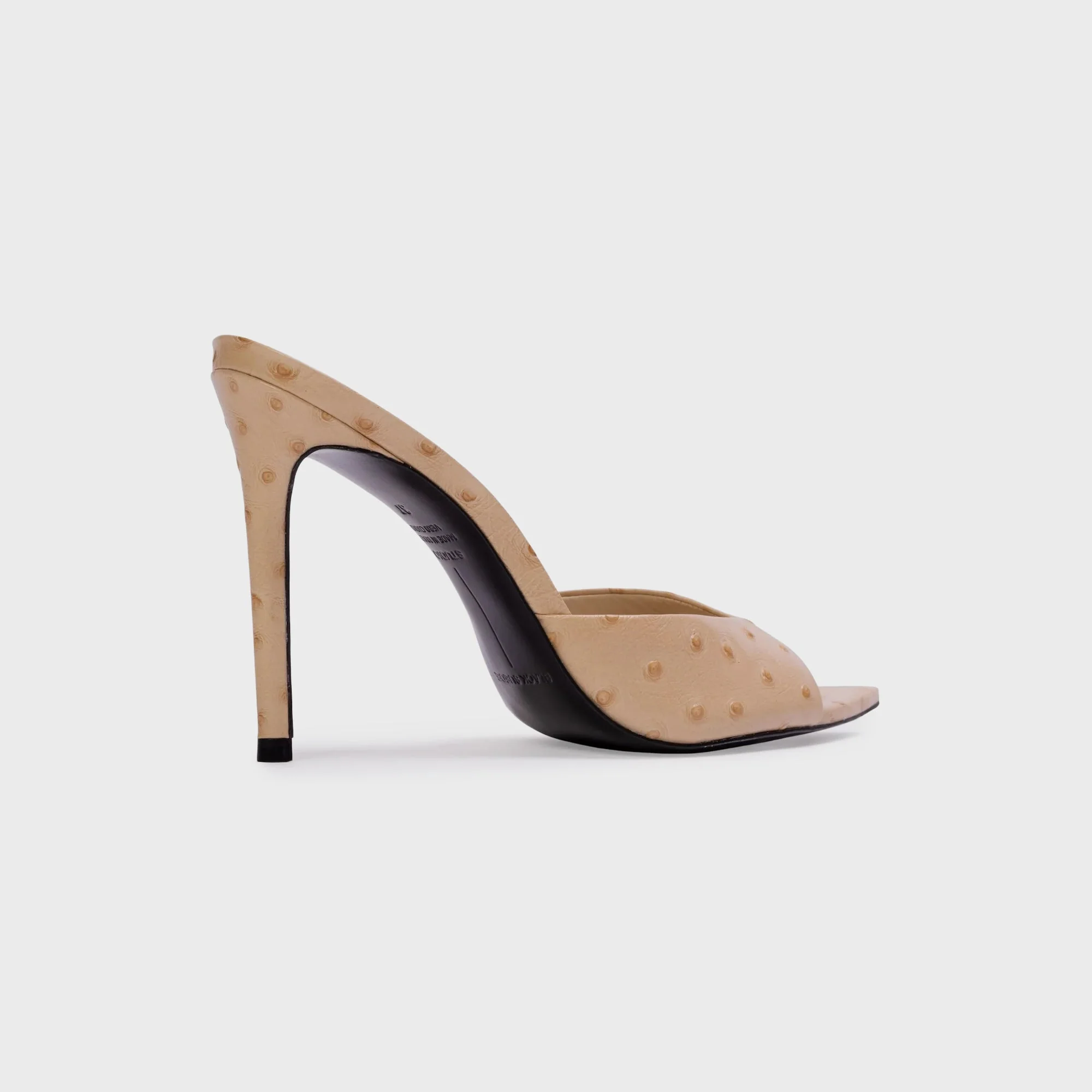 Black Suede Studio Brea - Nude Ostrich Leather - Image 4