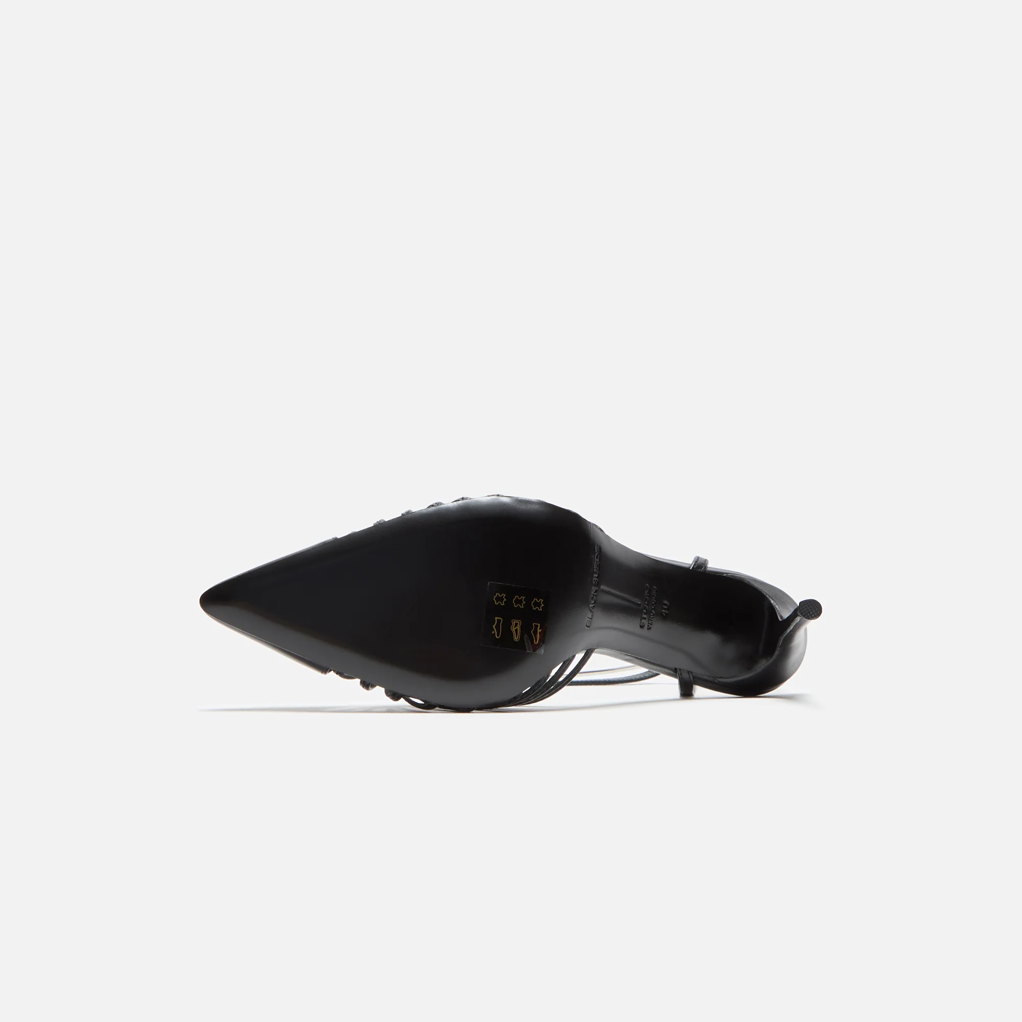 Black Suede Studio Grazia 100 Kitten Pumps - Black Buffed Nappa - Image 6