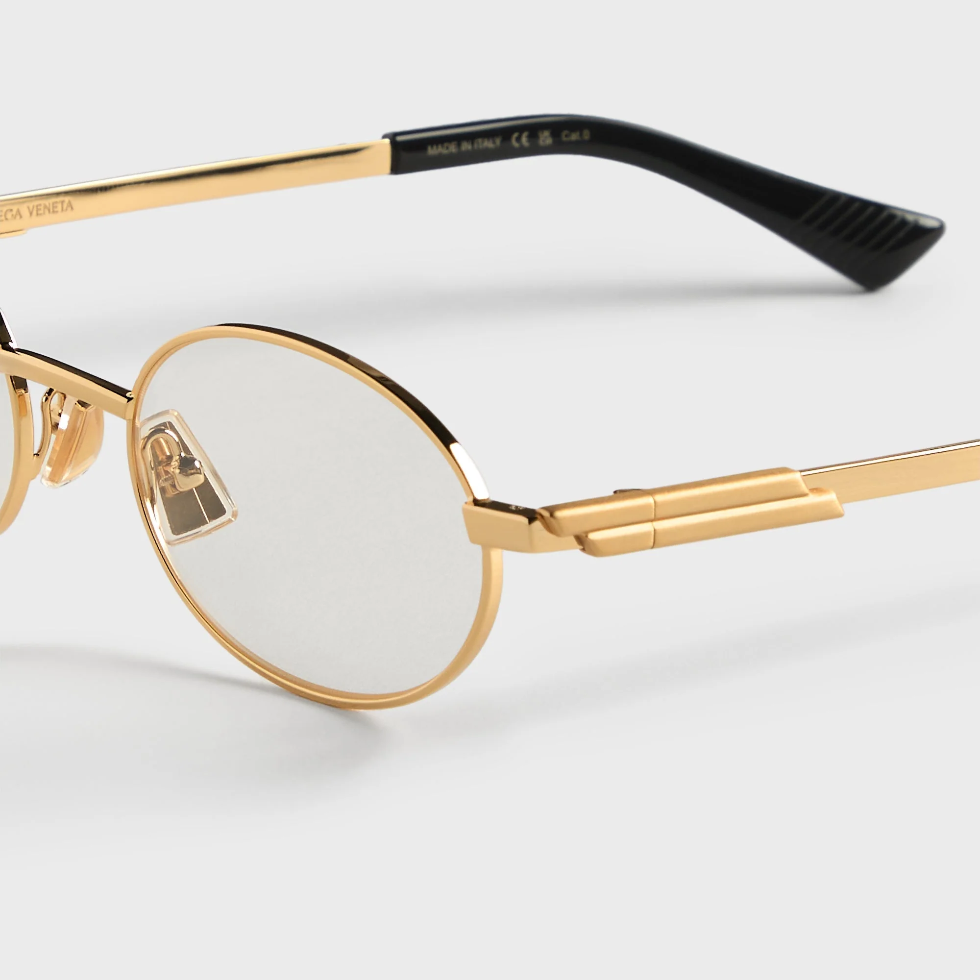 Bottega Veneta BV1470S Metal Sunglasses - Gold / Transparent - Image 3