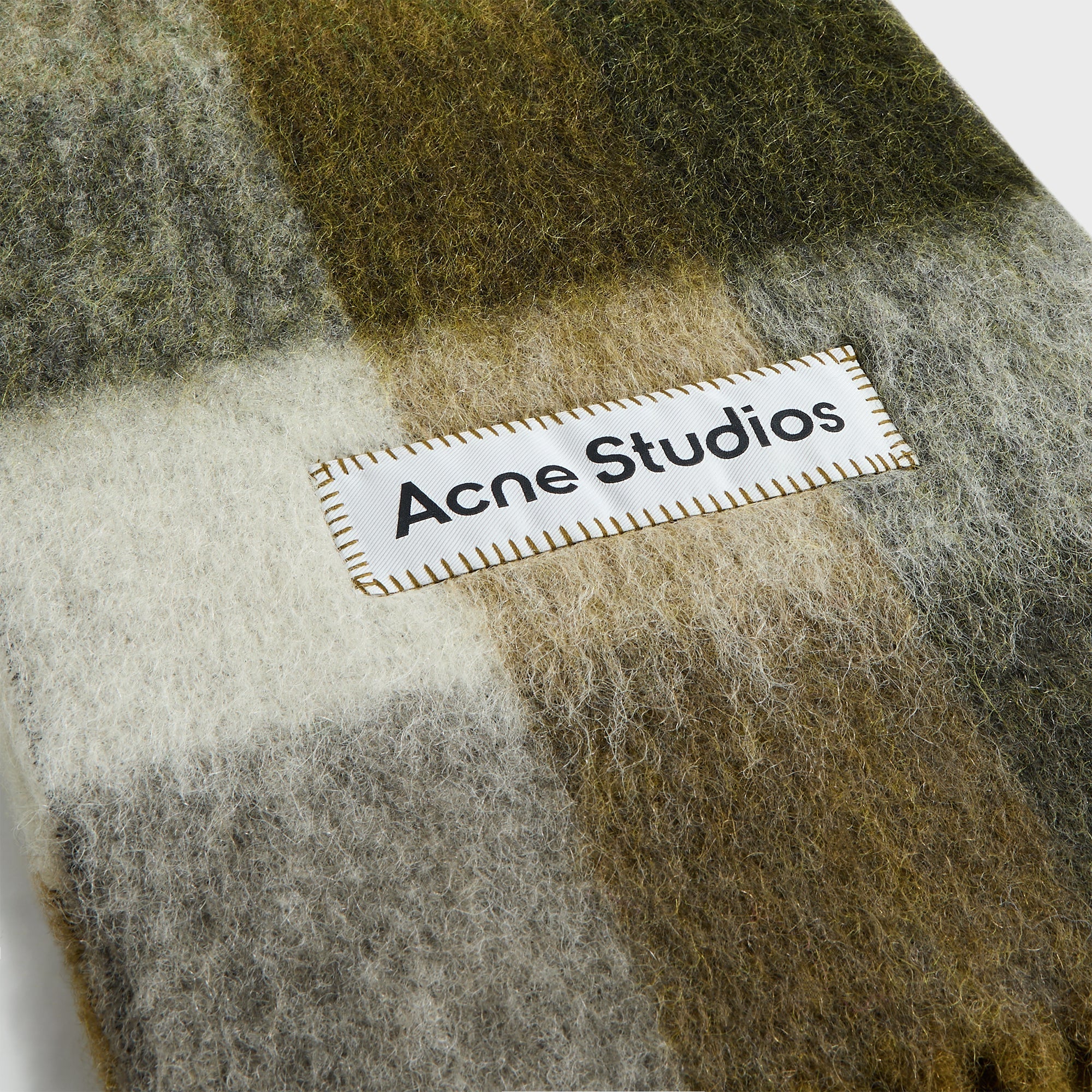 Acne Studios Vally Scarf - Taupe / Green / Black - Image 2