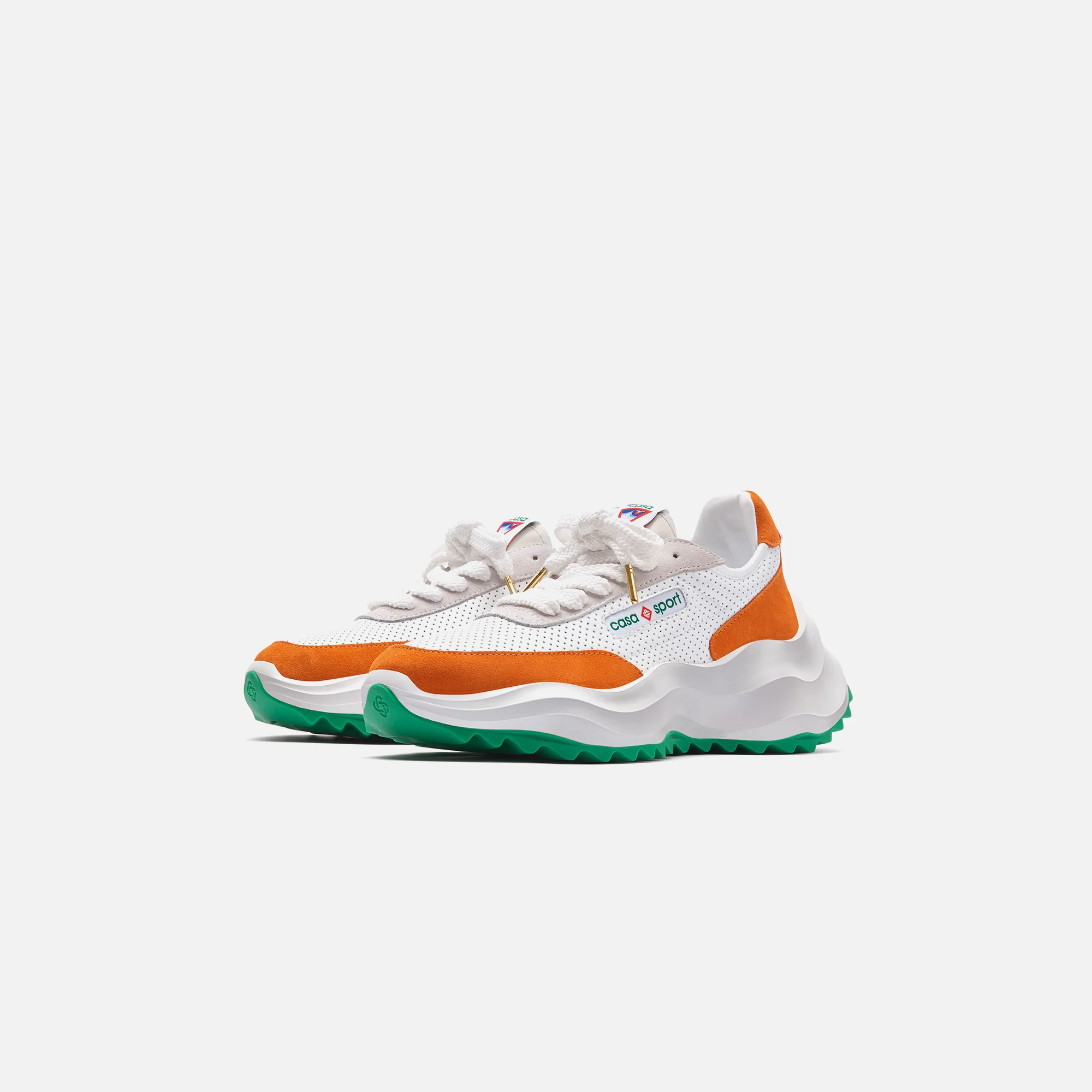 Casablanca Atlantis Sneaker Leather - White / Orange - Image 2
