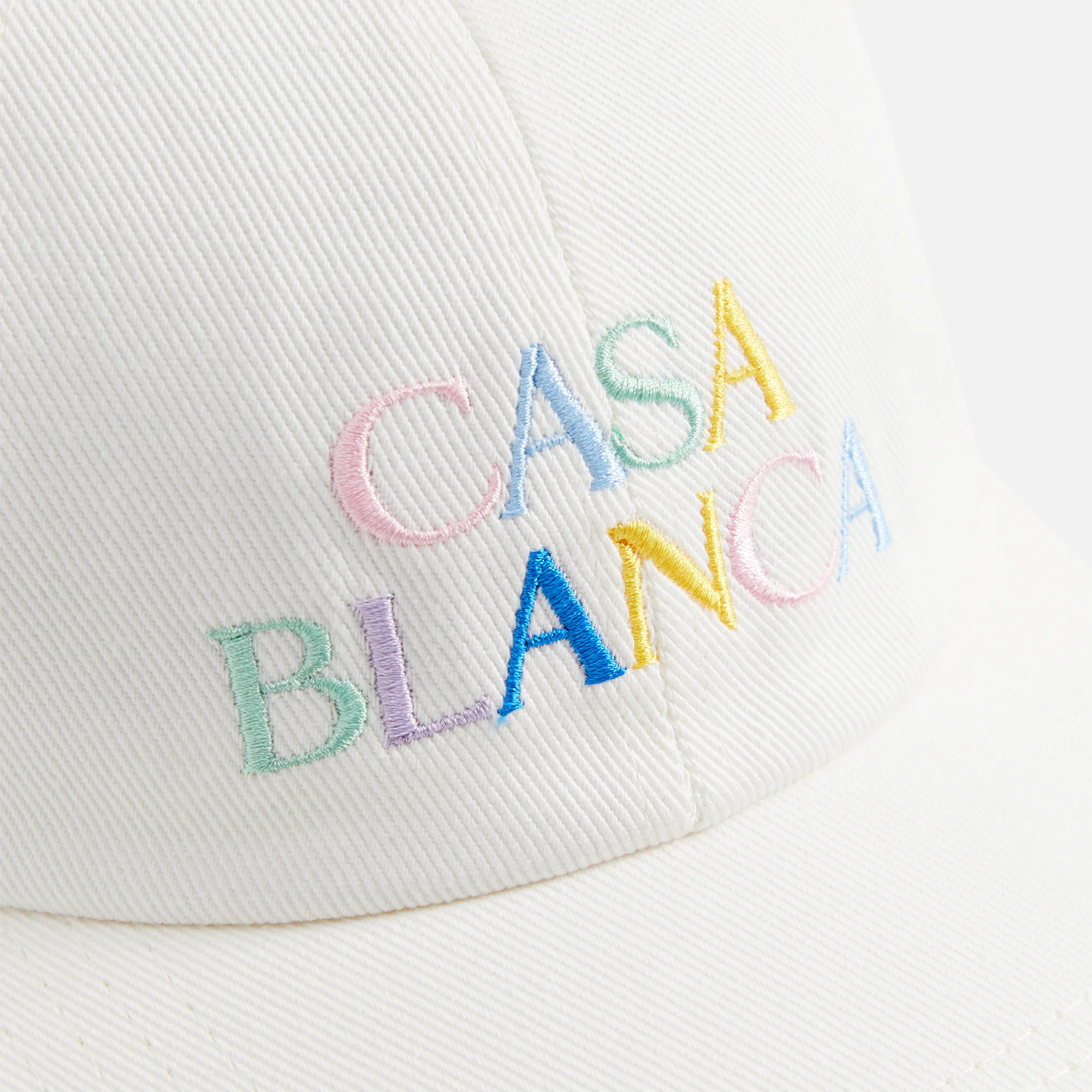 Casablanca Stacked Logo Embroidered Cap - White - Image 3