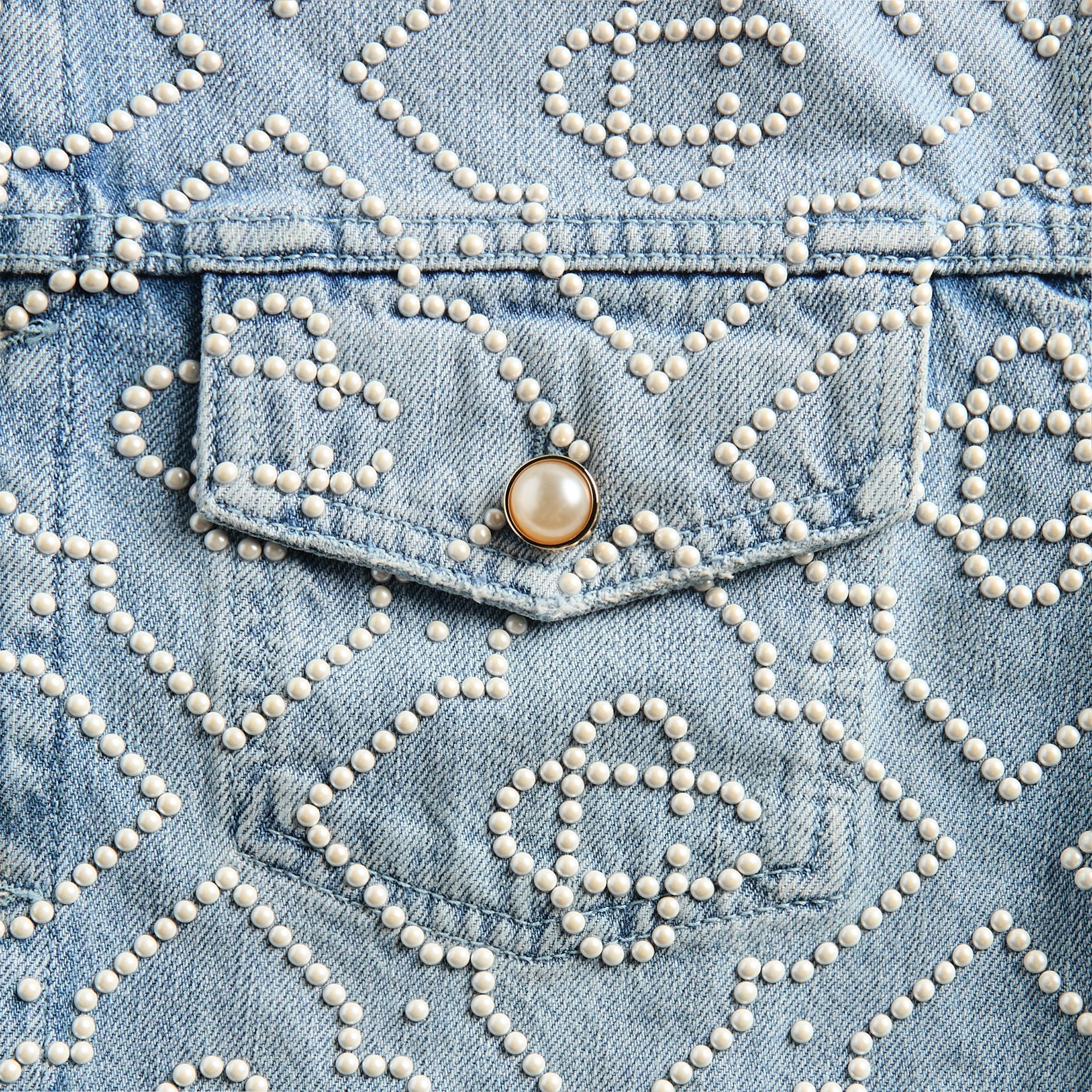 Casablanca Pearl Denim Jacket - Blue - Image 3