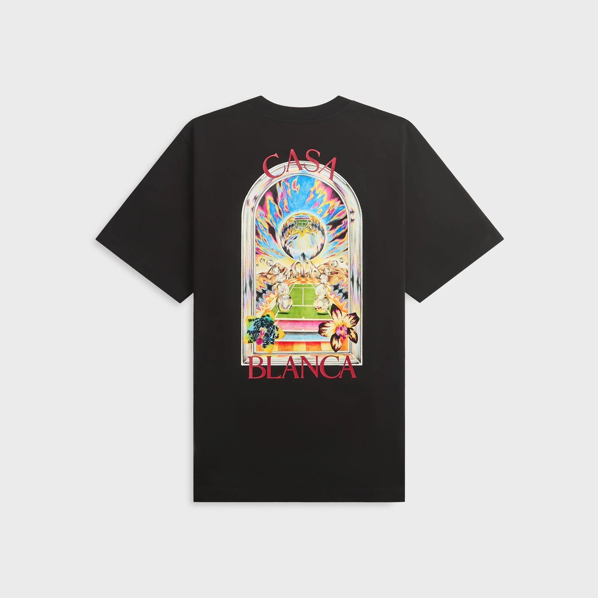 Casablanca Tennis Landscape Short Sleeve Tee - Black - Image 2