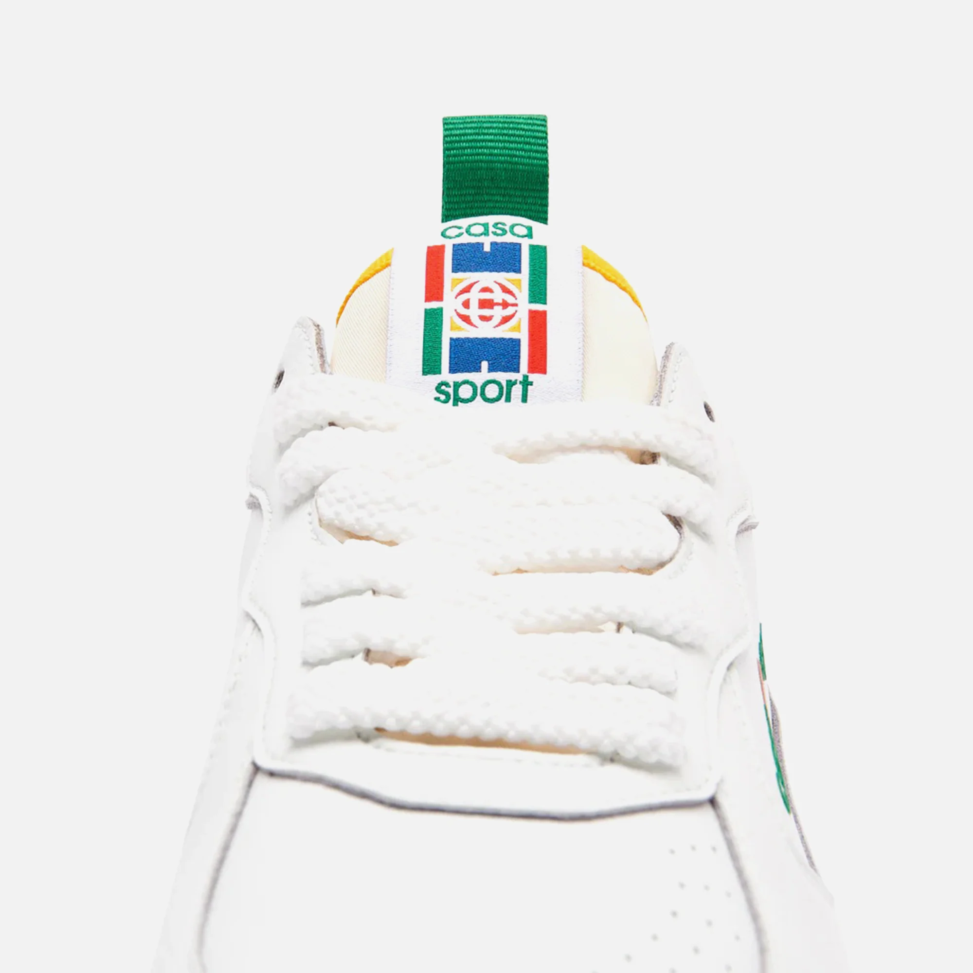 Casablanca Tennis Court Sneaker Leather - White / Green - Image 9