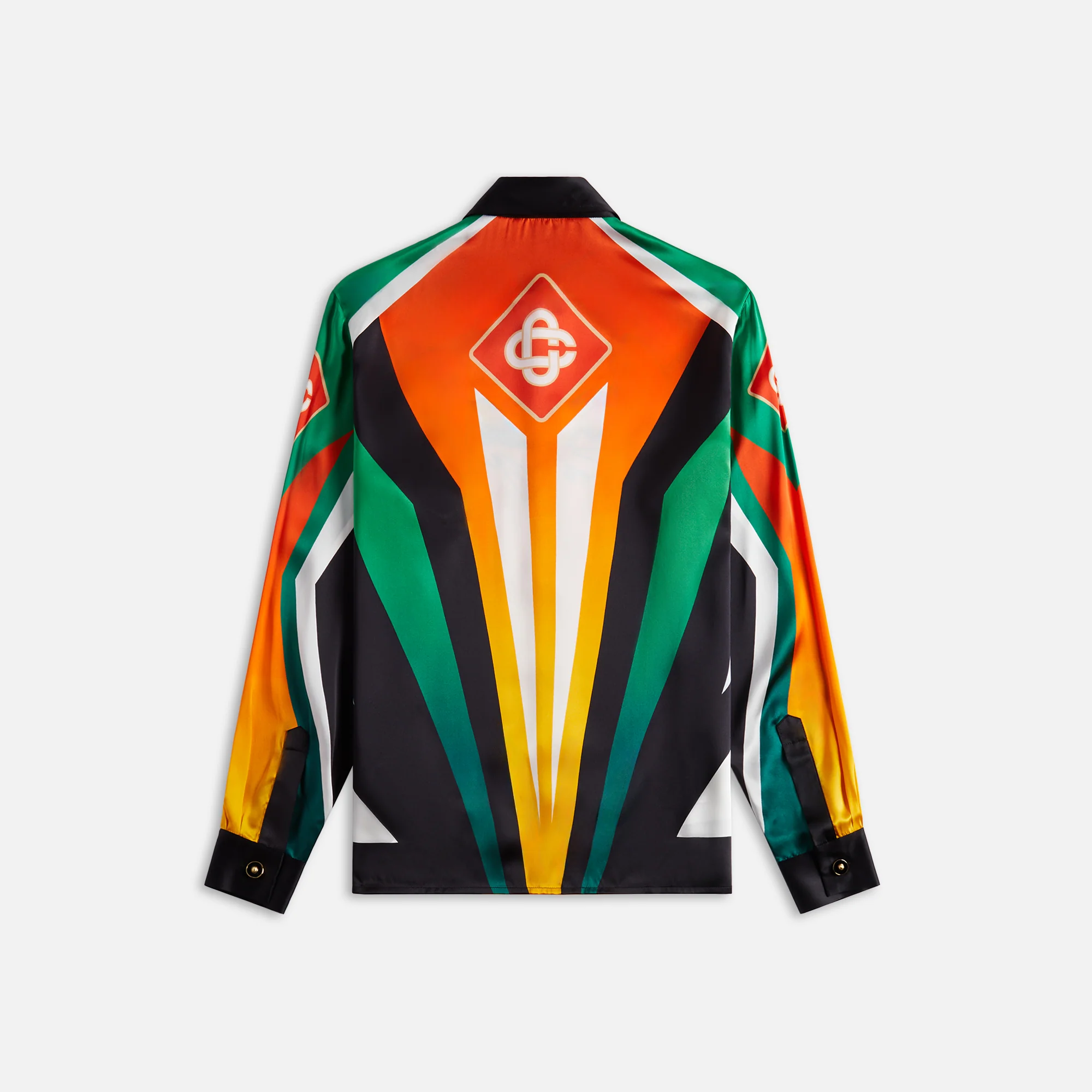 Casablanca Casa Moto Sport Classic Collar Long Sleeve Shirt - Orange / Multi - Image 2